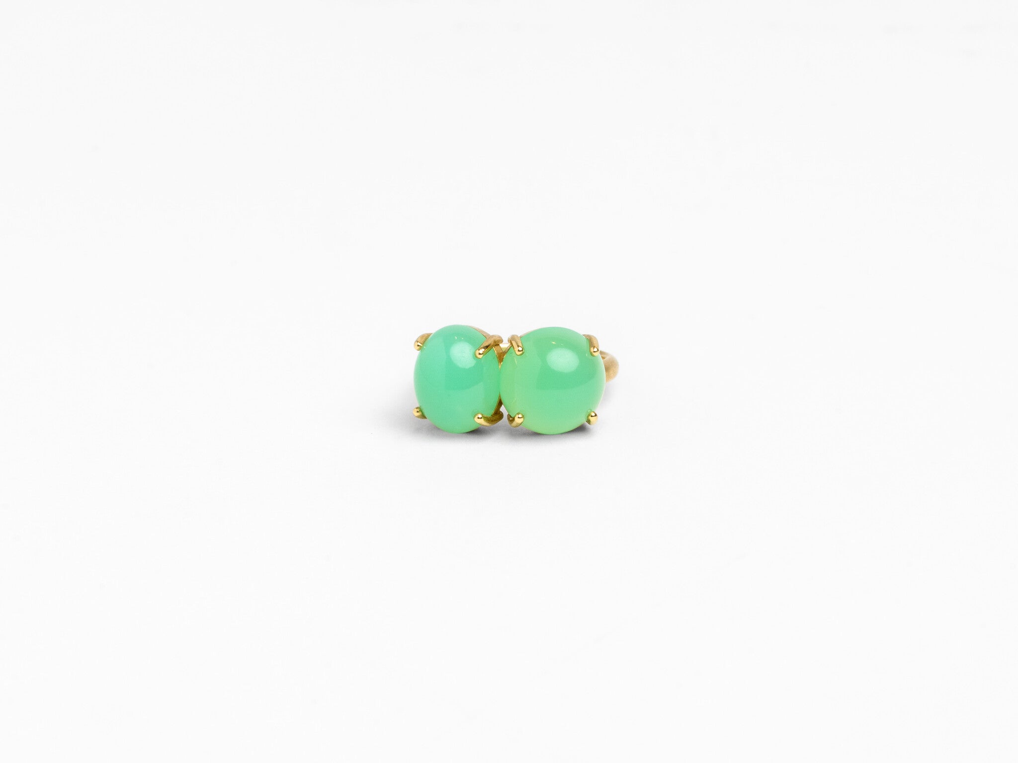DOUBLE CABOCHON CHRYSOPRASE RING
