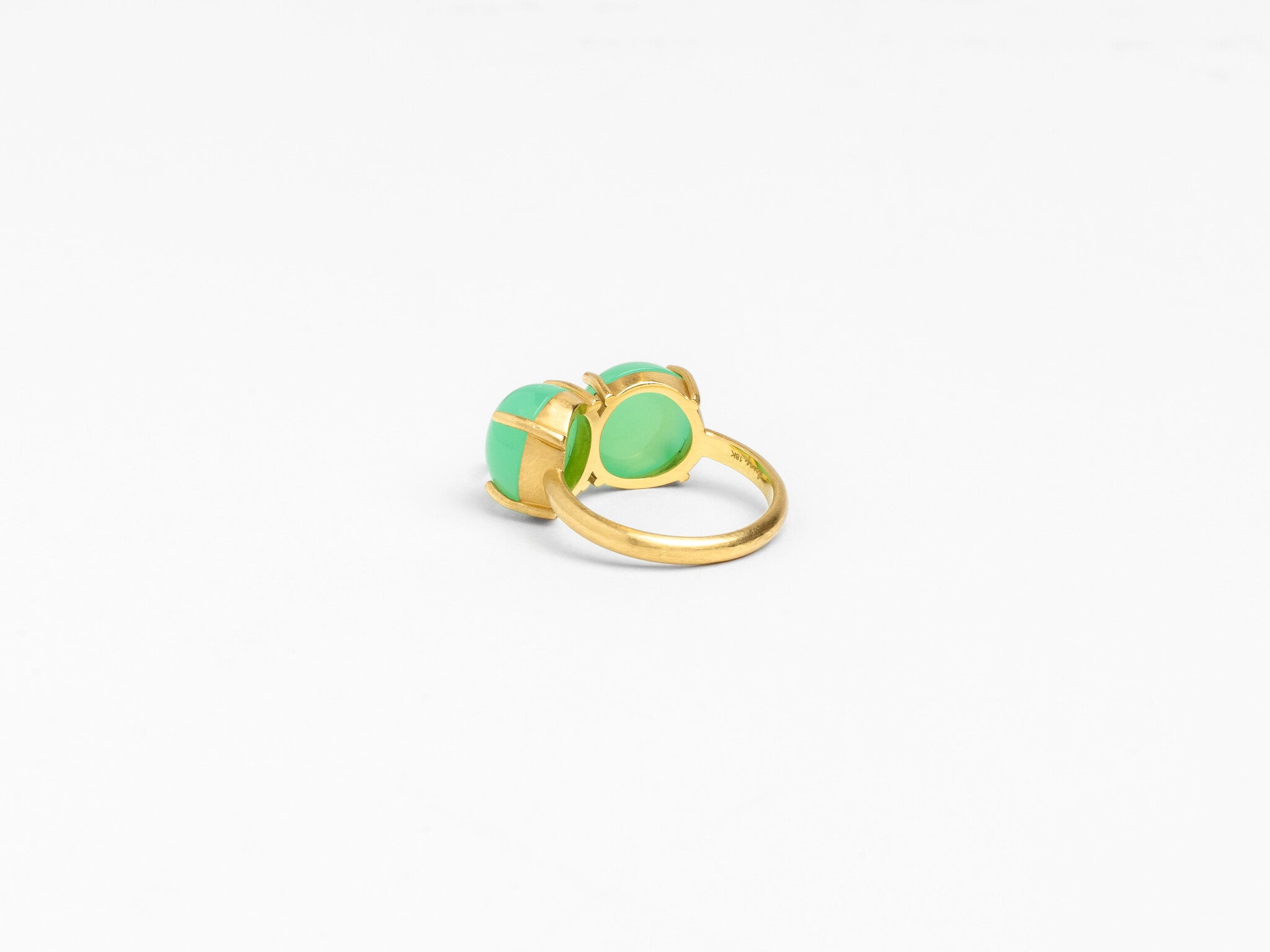 DOUBLE CABOCHON CHRYSOPRASE RING