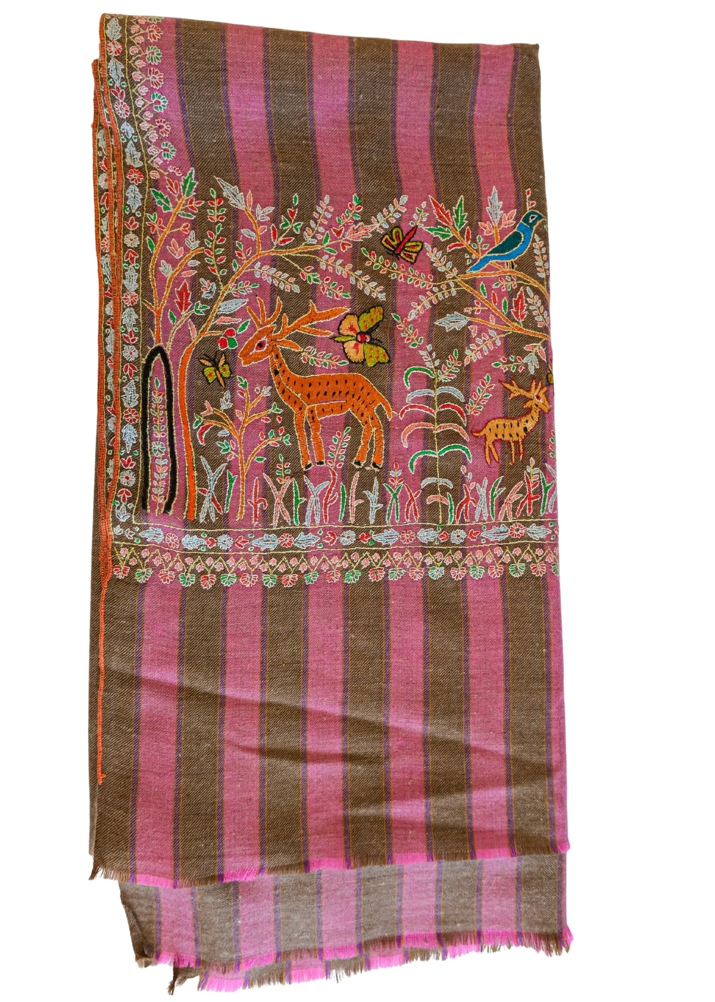 YASER | STRIPE DEER EMBROIDERED SHAWL