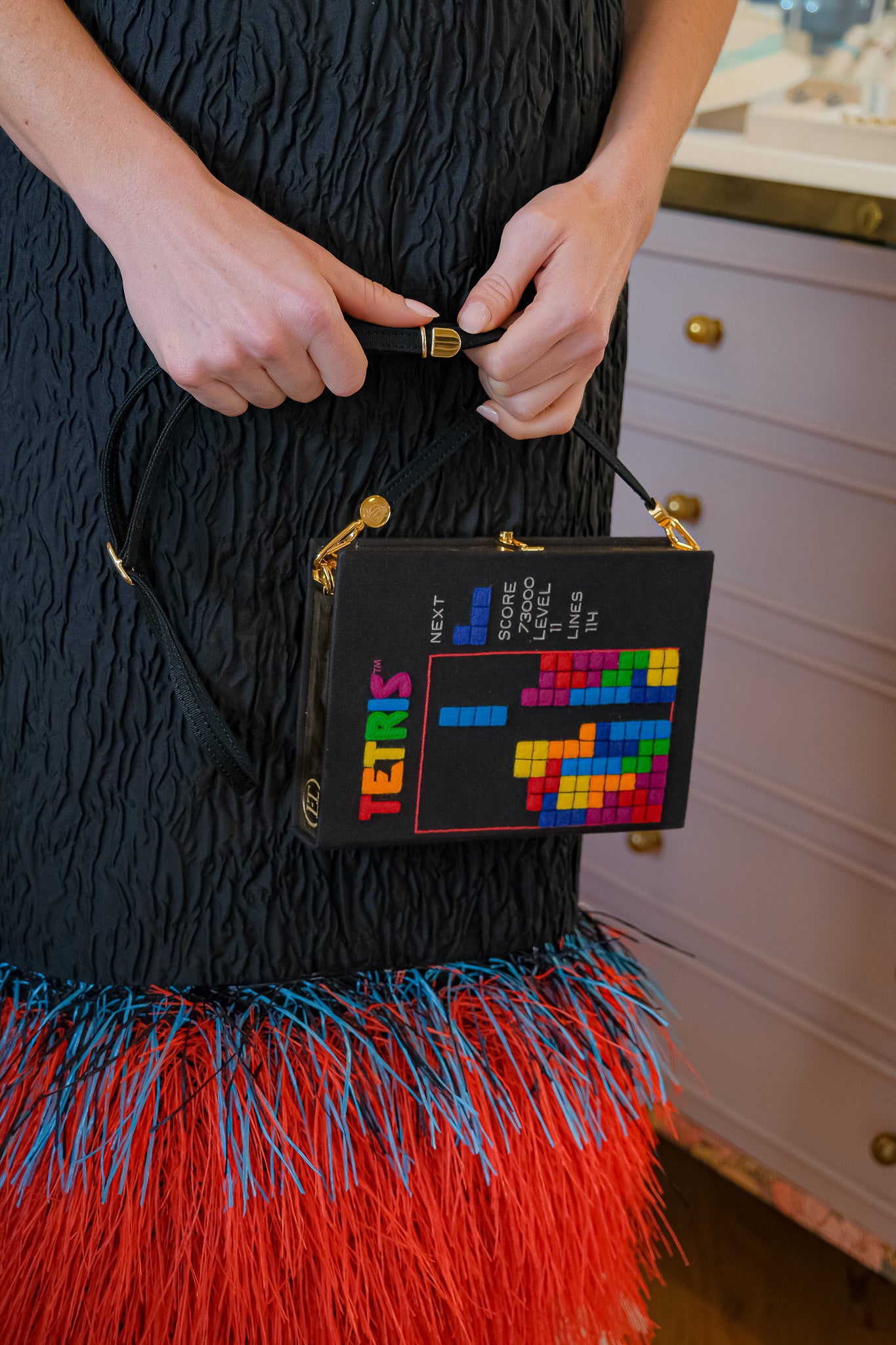OLYMPIA LE TAN | TETRIS STRAPPED BOOK CLUTCH