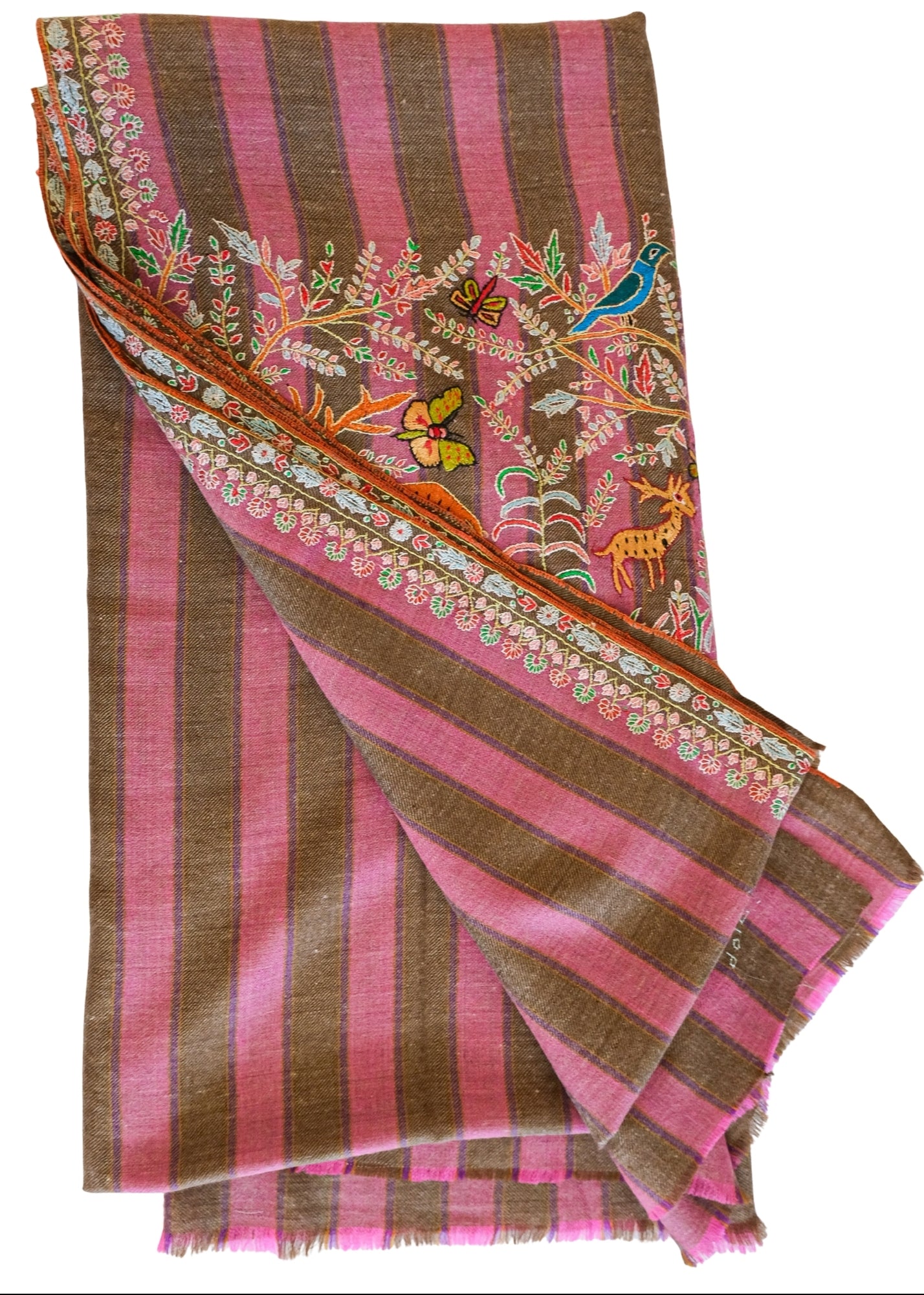 YASER | STRIPE DEER EMBROIDERED SHAWL