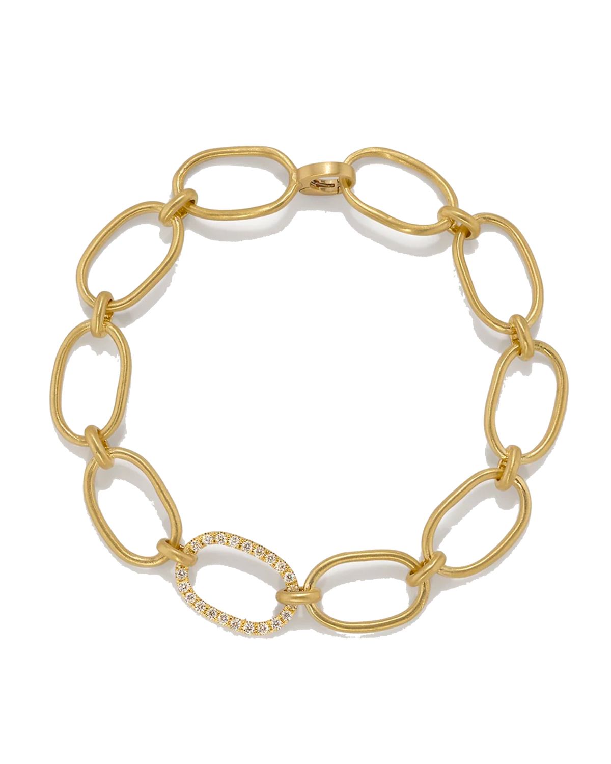 IRENE LARGE | YELLOW GOLD AND DIAMOND LARGE LINK BRACELET