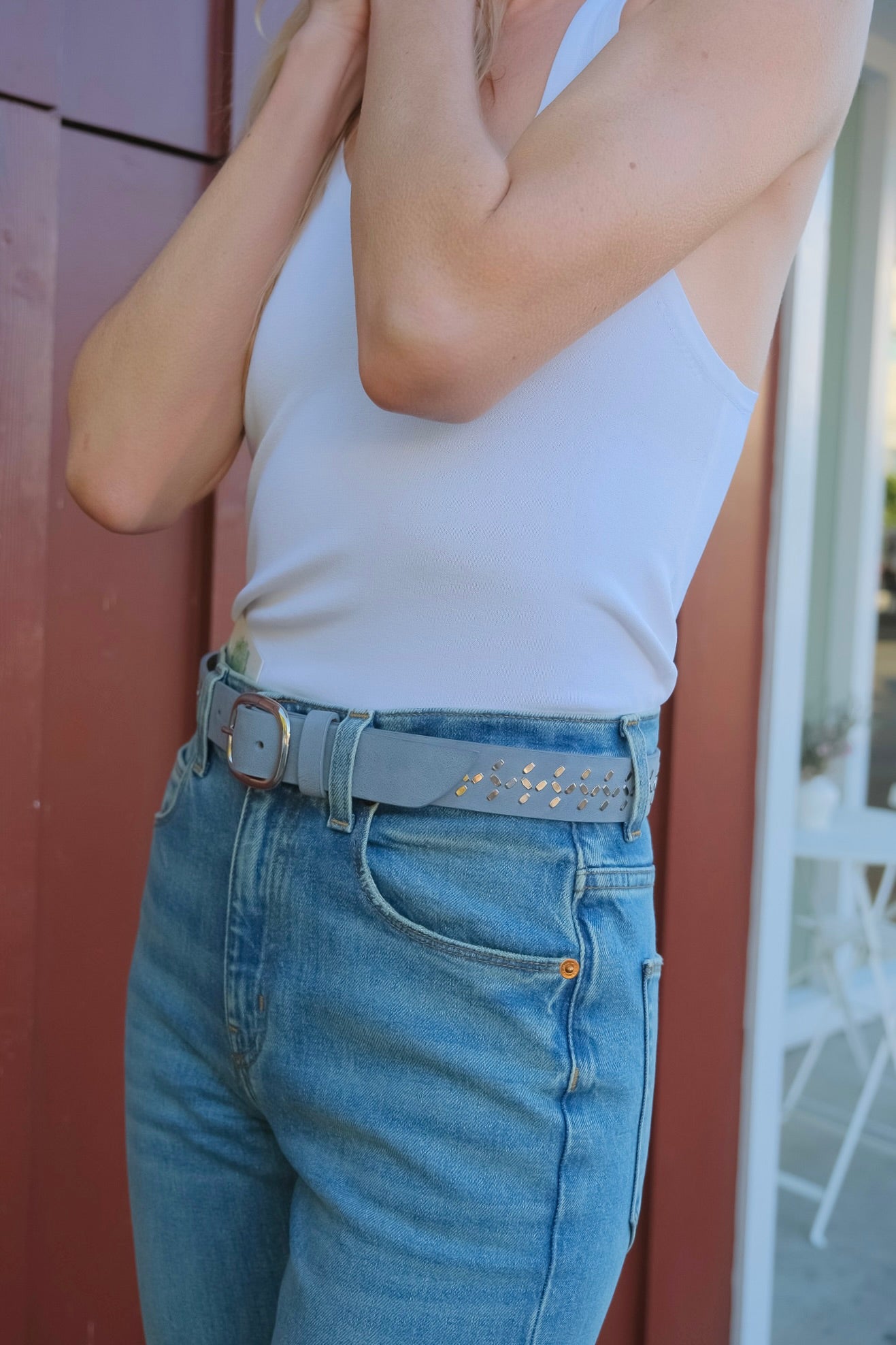 Brandon Maxwell | Raven Knit Tank | Optic White Tank | Racerback silhouette | Scoop neckline | Sleeveless | Raw-edge rolled hem | Composition: 96% Viscose, 4% Polyester | Dry Clean Only | Can be worn with matching Aubrey Cardigan