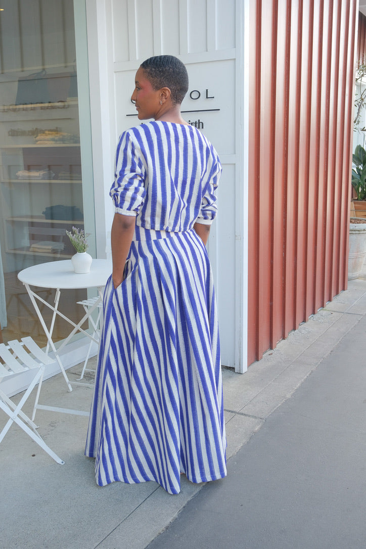 EMPORIO SIRENUSE | FLAMINIA IKAT STRIPE SKIRT