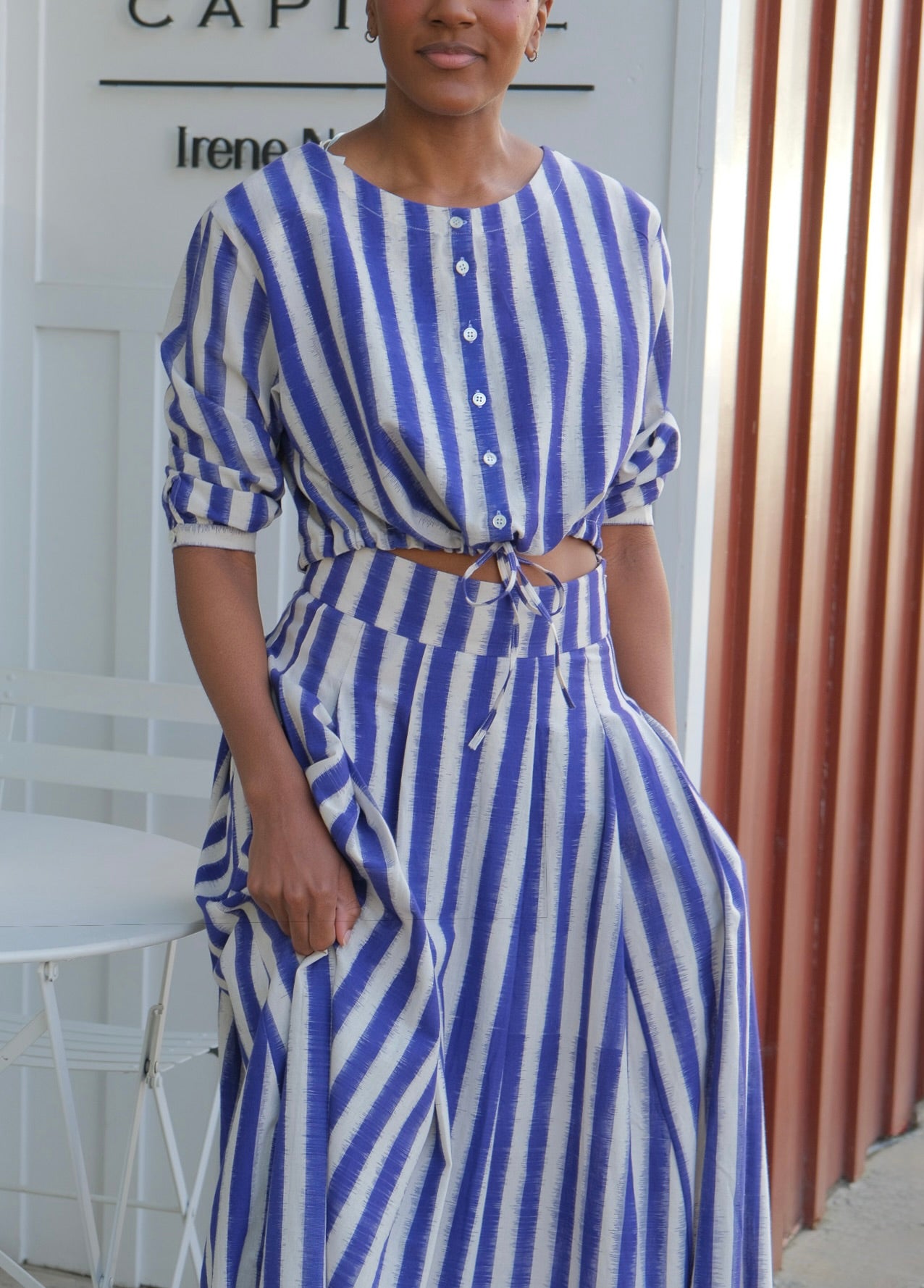 EMPORIO SIRENUSE | IKAT STRIPED NEW JINNY CROP TOP