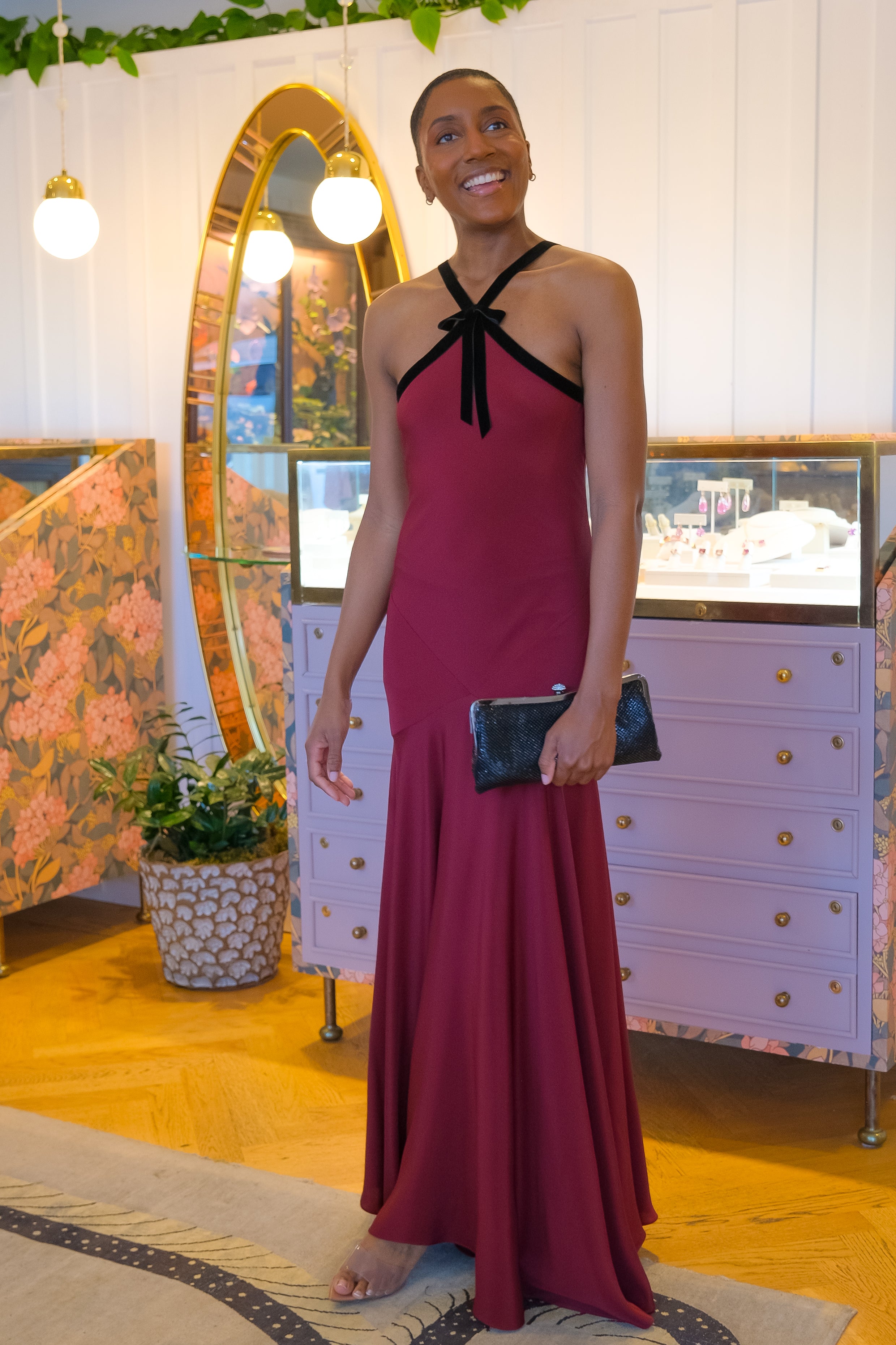 RODARTE | SILK CREPE HALTER DRESS