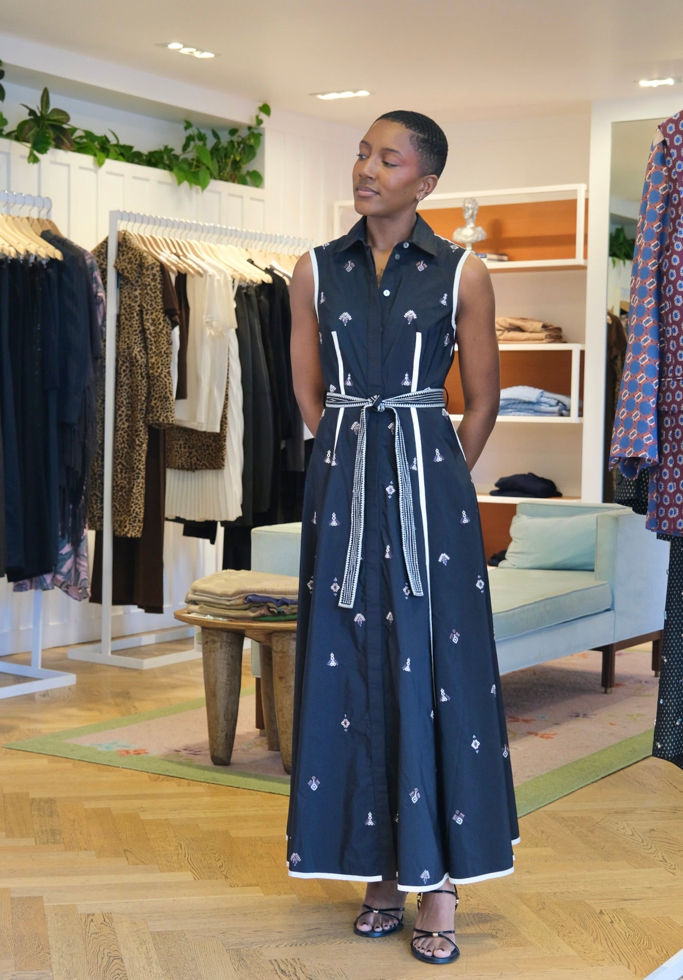 EMPORIO SIRENUSE | COLLARED BYZANTINE MIDI DRESS