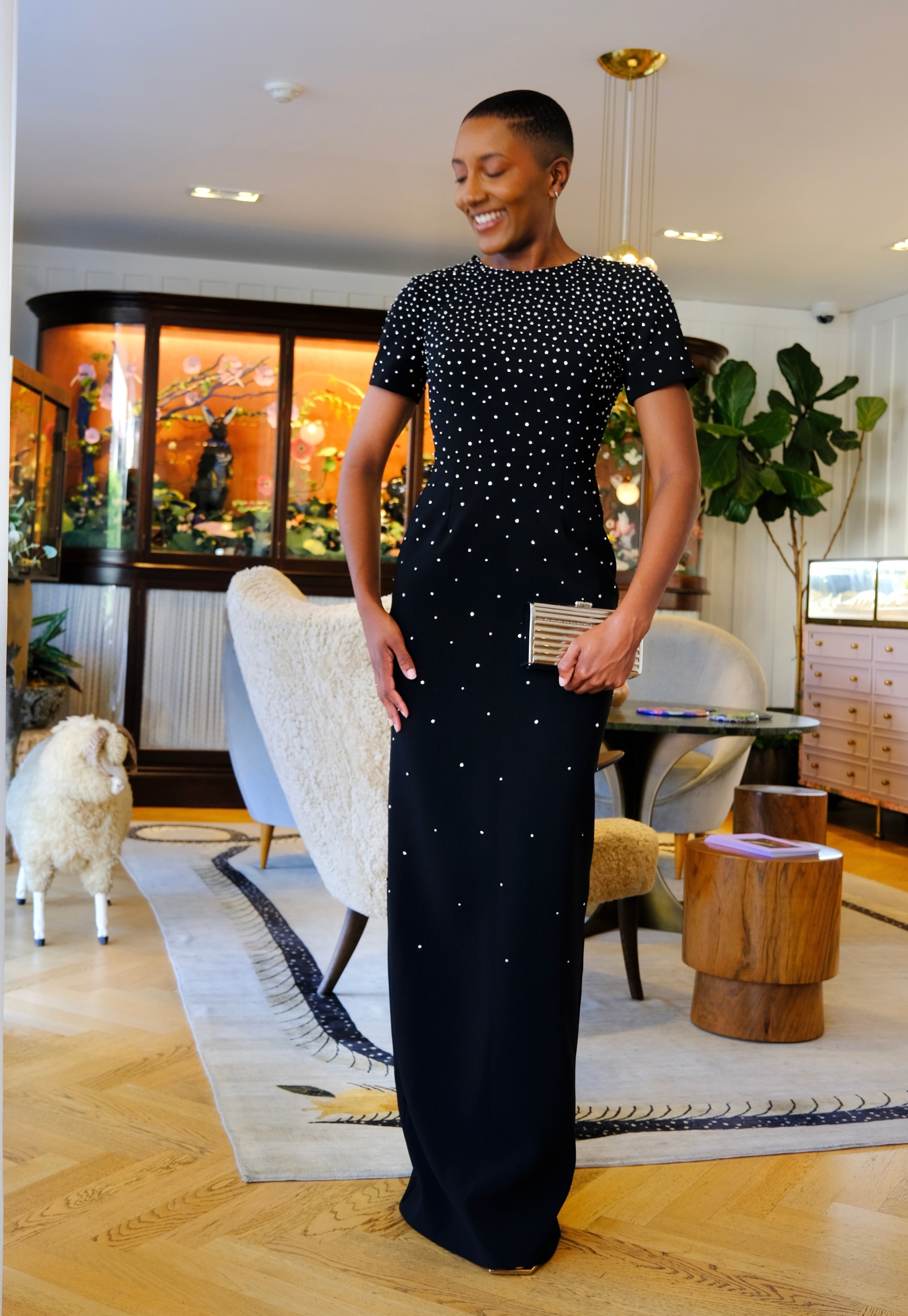 CAROLINA HERRERA | EMBELLISHED COLUMN GOWN