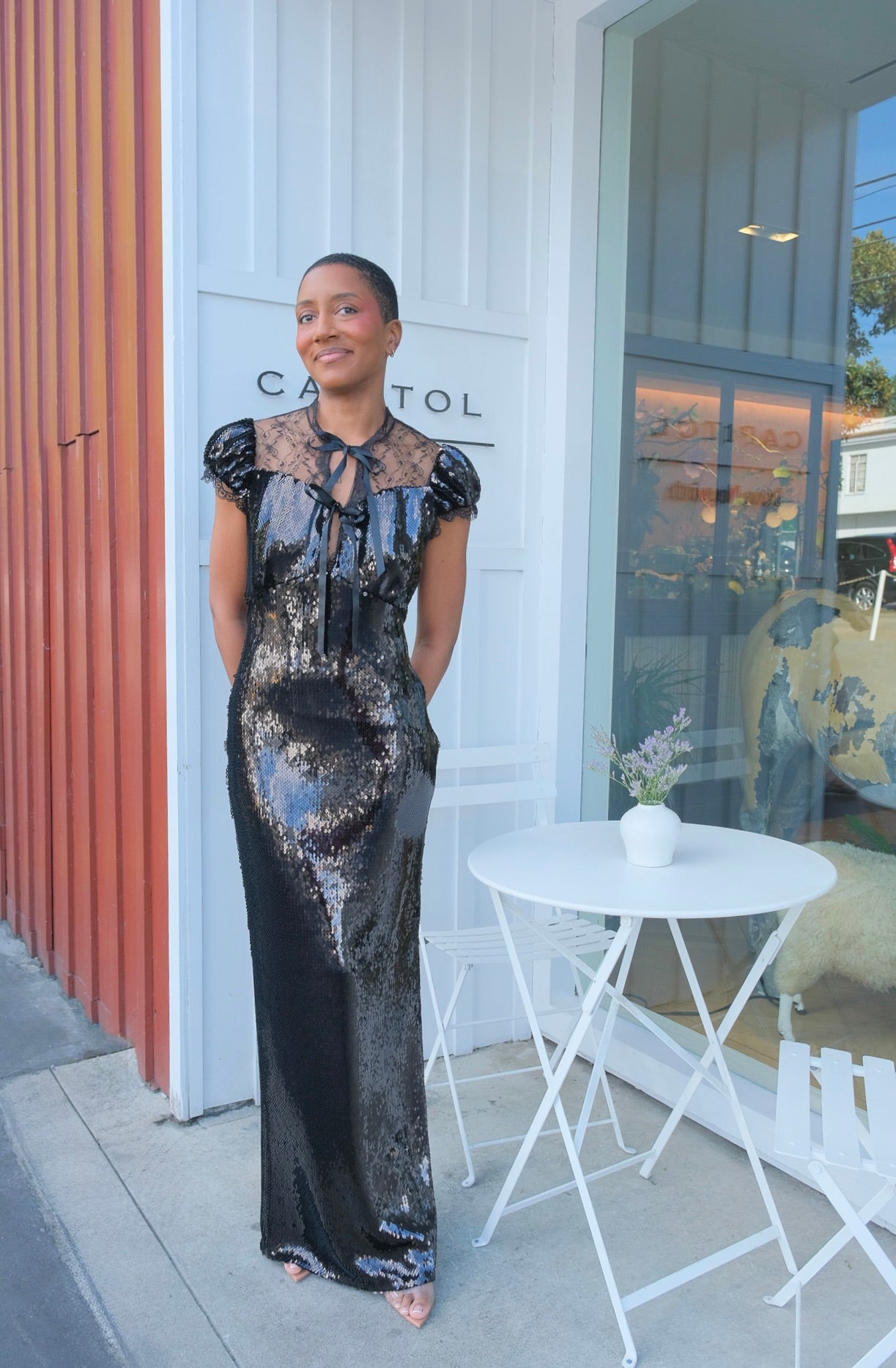 RODARTE | CAP SLEEVE SEQUIN GOWN