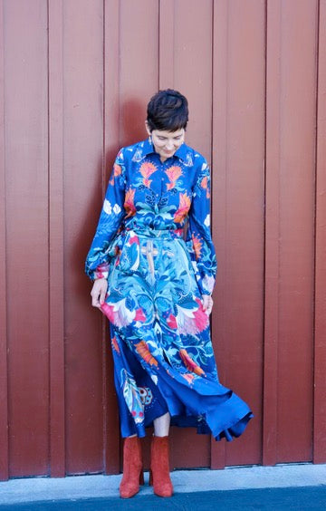 FRANCO FERRARI | LONG SLEEVE PRINTED SHIRTDRESS