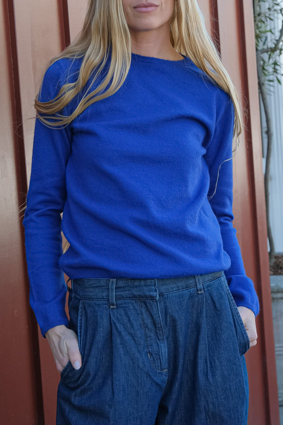 AURALEE | BRUSHED CASHMERE COTTON BOAT NECK KNIT