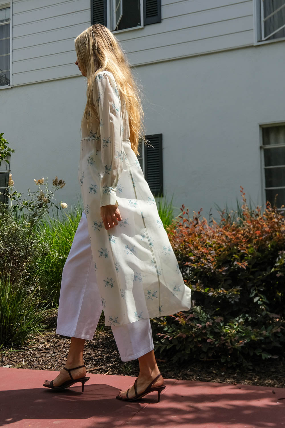 AURALEE | PRINTED AIRY SE GEORGETTE MIDI DRESS | WOMEN'S LUXURY DESIGNER CLOTHING, SHOES, HANDBAGS & JEWELRY | CAPITOL CHARLOTTE, NC & BRENTWOOD, CA