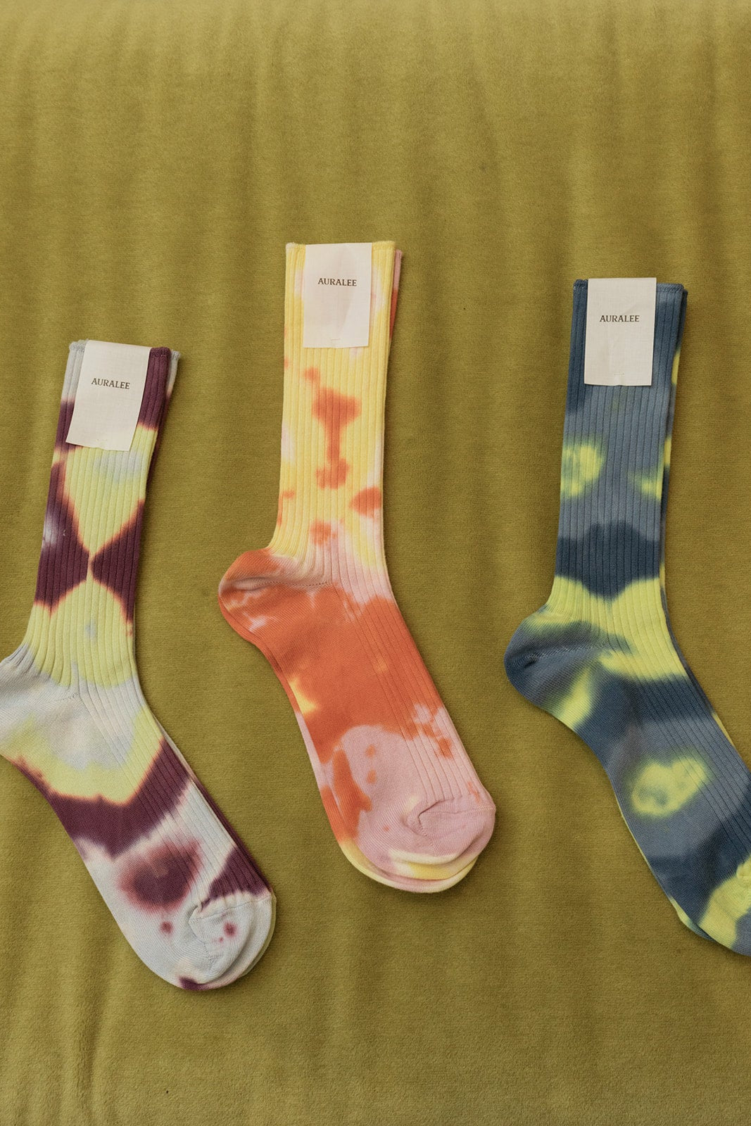 AURALEE | TIE DYE SOCKS | WOMEN'S LUXURY DESIGNER CLOTHING, JEWELRY & ACCESSORIES | CAPITOL CHARLOTTE, NC & BRENTWOOD, CA