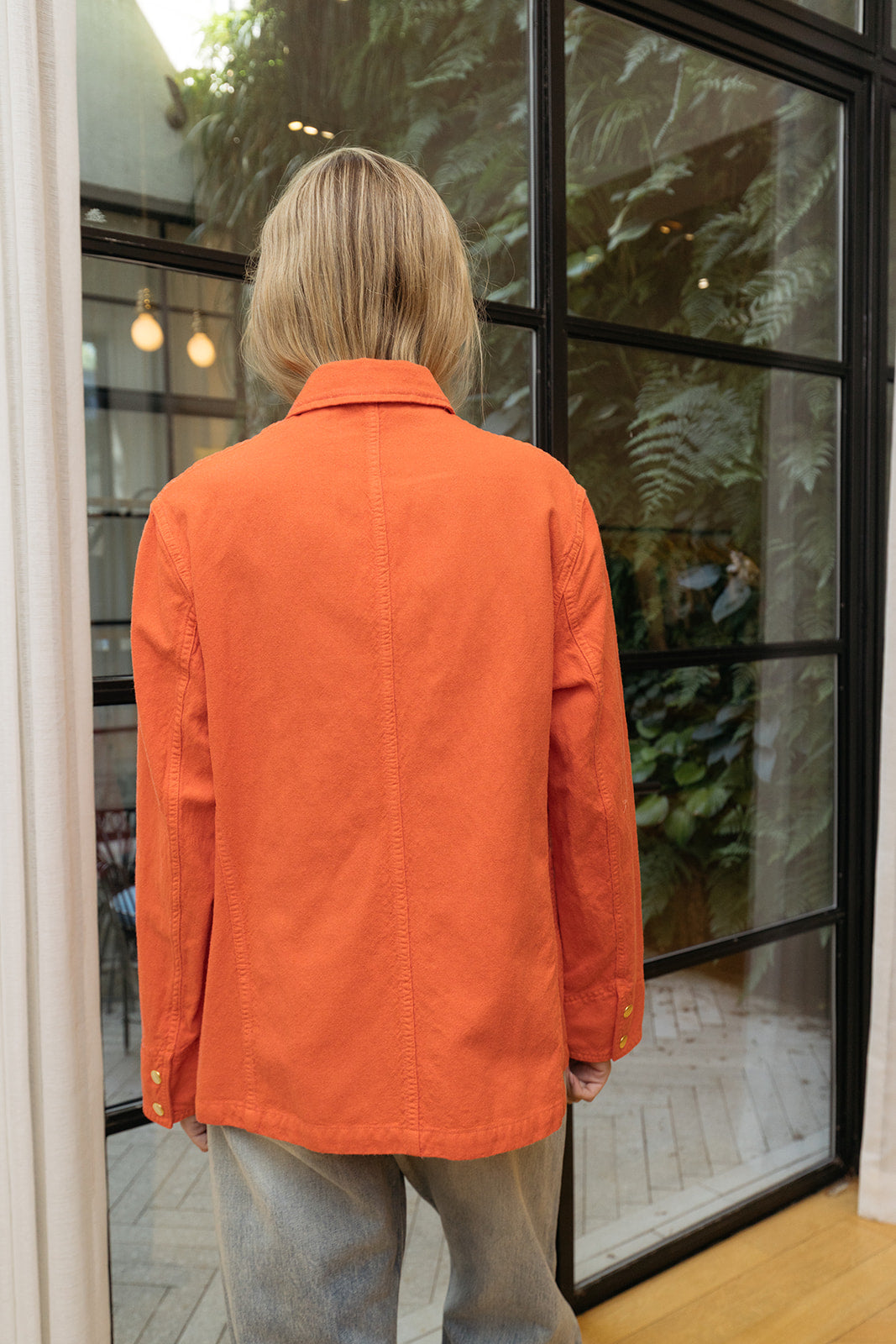AURALEE | WOOL COTTON LINEN OX WORK JACKET | WOMEN'S LUXURY DESIGNER CLOTHING, JEWELRY & ACCESSORIES | CAPITOL CHARLOTTE, NC & BRENTWOOD, CA