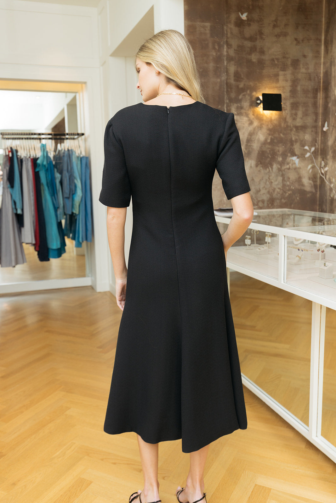 BRANDON MAXWELL | SCOOP NECK INES DRESS | WOMEN'S DESIGNER CLOTHING, ACCESSORIES, JEWELRY | CAPITOL CHARLOTTE, NC & BRENTWOOD, CA
