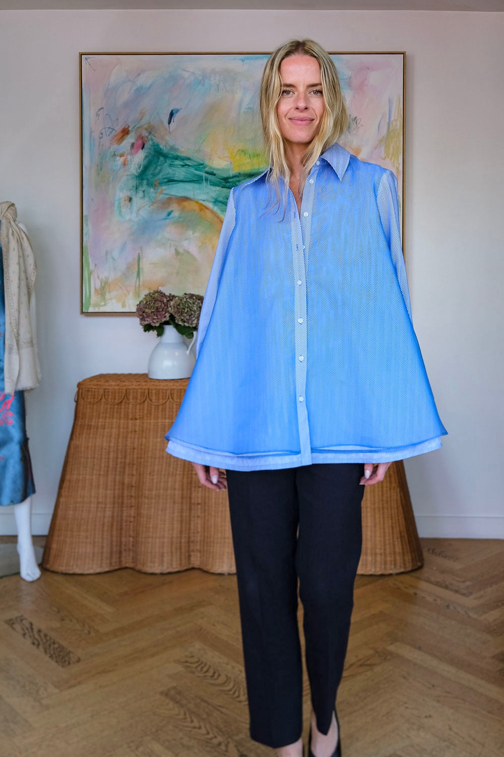 BRANDON MAXWELL | THE VAUGHN FROTHY LAYERED SHIRT | WOMEN'S LUXURY DESIGNER CLOTHING, JEWELRY & ACCESSORIES | CAPITOL CHARLOTTE, NC & BRENTWOOD, CA