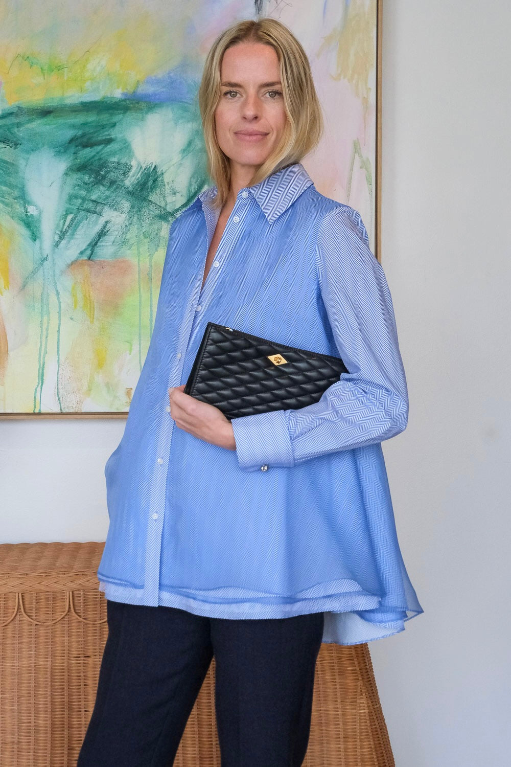 BRANDON MAXWELL | THE VAUGHN FROTHY LAYERED SHIRT | WOMEN'S LUXURY DESIGNER CLOTHING, JEWELRY & ACCESSORIES | CAPITOL CHARLOTTE, NC & BRENTWOOD, CA