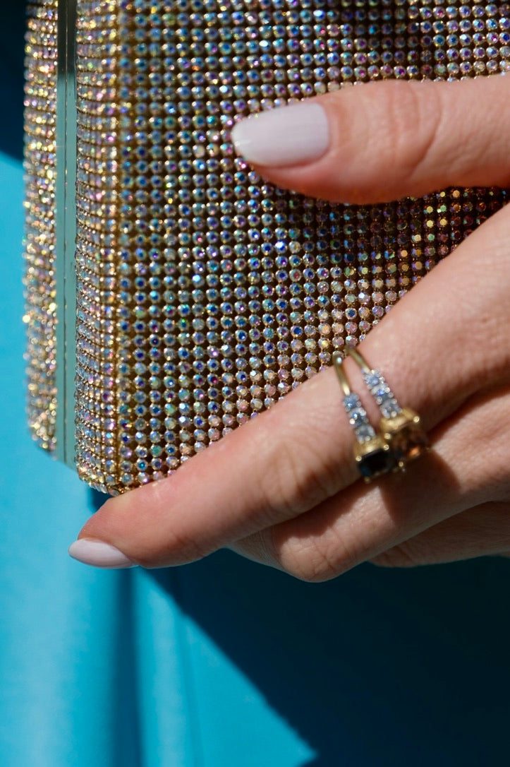 WHITING AND DAVIS | OLIVIA CRYSTAL TOP MINIAUDIERE