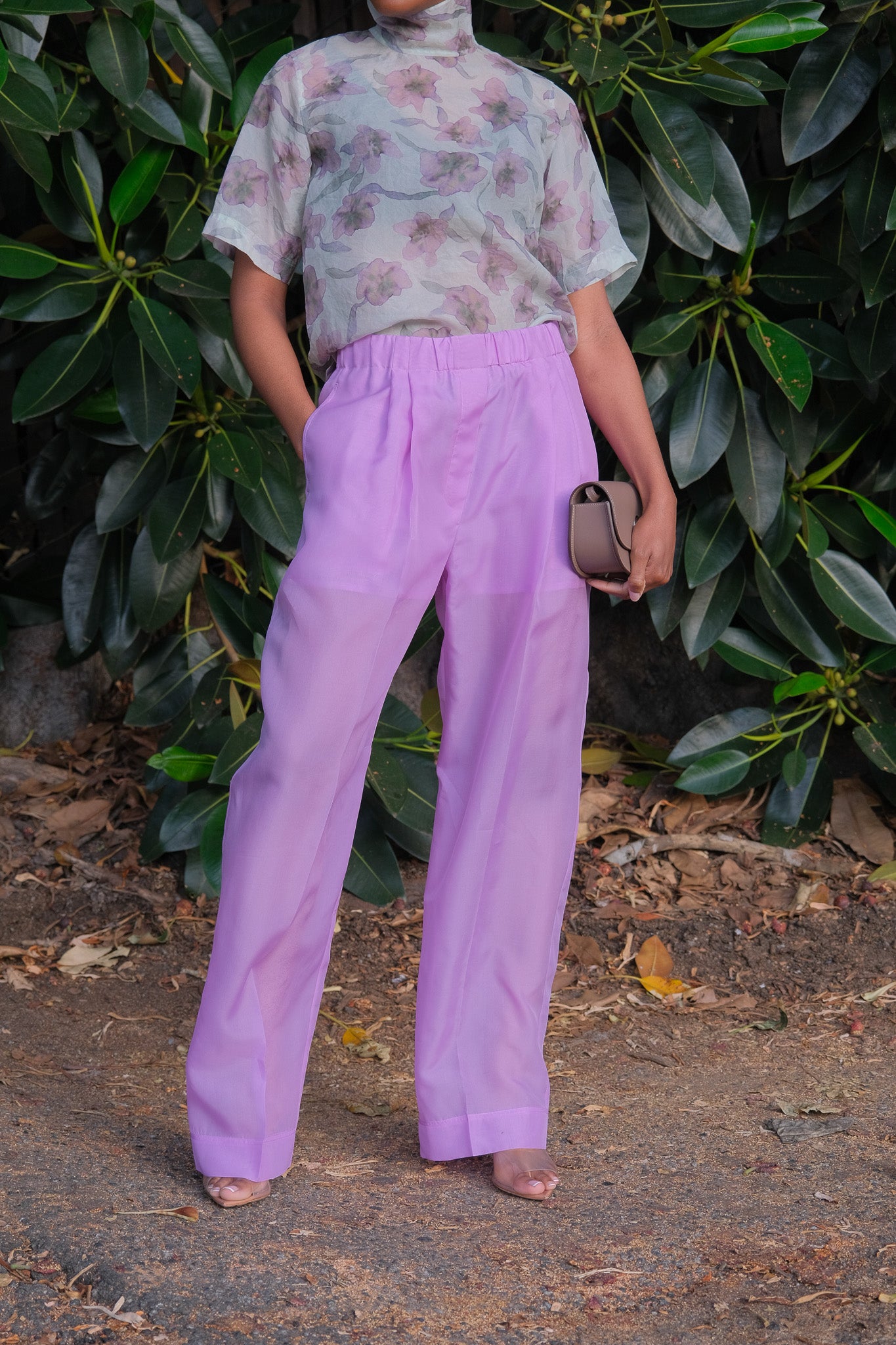 Iris colored trousers from Christian Wijnants made of silk organza. Available in Charlotte, NC and Brentwood, CA.