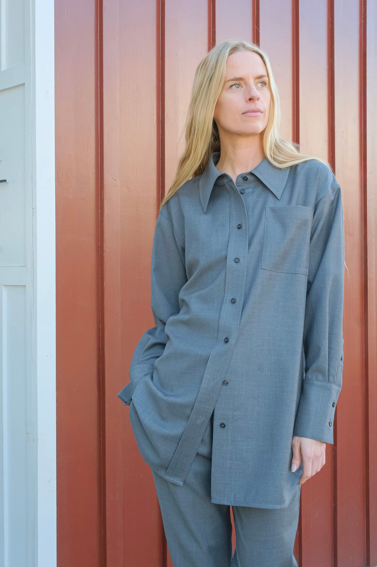 CO | MELANGE WOOL OVERSHIRT | WOMEN'S LUXURY DESIGNER CLOTHING, SHOES, HANDBAGS & JEWELRY | CAPITOL CHARLOTTE, NC & BRENTWOOD, CA
