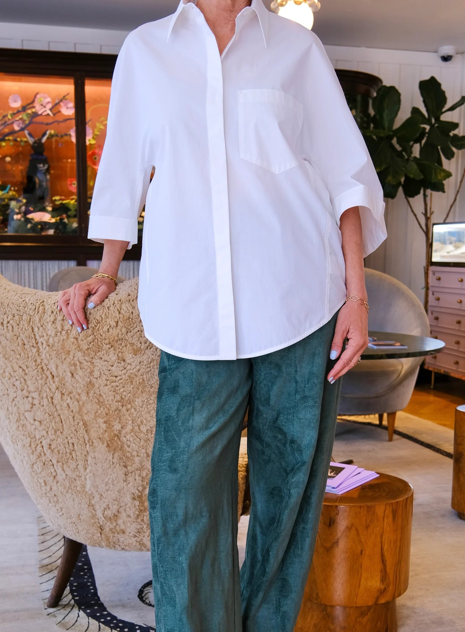CHRISTIAN WIJNANTS | 3/4 SLEEVE COTTON TIALLE BUTTON DOWN