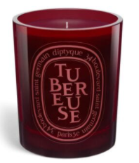 DIPTYQUE | TUBEREUSE RED GLASS CANDLE | 300g |Tubereuse Green floral undertones |75 hour burn time