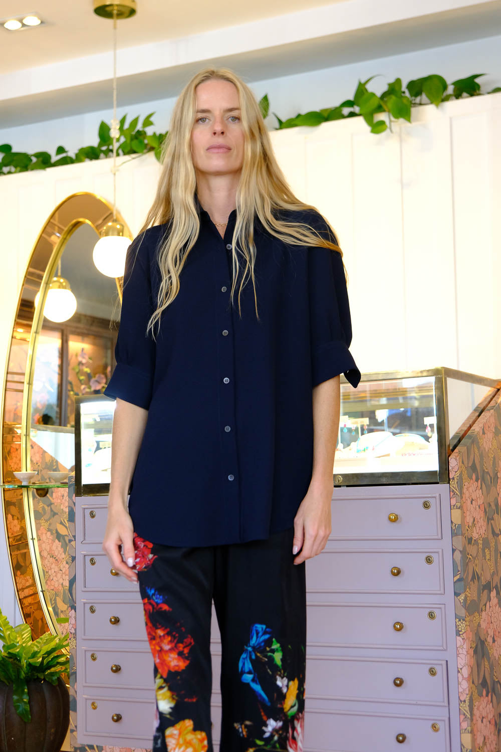DRIES VAN NOTEN | CREPE CELINDO BUTTON DOWN | WOMEN'S LUXURY DESIGNER CLOTHING, SHOES, HANDBAGS & JEWELRY | CAPITOL CHARLOTTE, NC & BRENTWOOD, CA