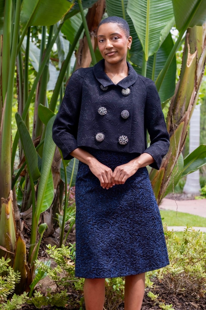 DRIES VAN NOTEN | JEWEL BUTTON CROPPED JACKET | WOMEN'S LUXURY DESIGNER CLOTHING, JEWELRY & ACCESSORIES | CAPITOL CHARLOTTE, NC & BRENTWOOD, CA