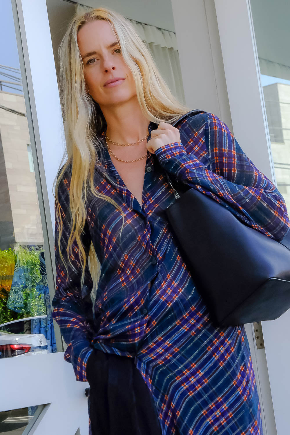DRIES VAN NOTEN | PLAID DALIMA DUSTER | WOMEN'S LUXURY DESIGNER CLOTHING, SHOES, HANDBAGS & JEWELRY | CAPITOL CHARLOTTE, NC & BRENTWOOD, CA
