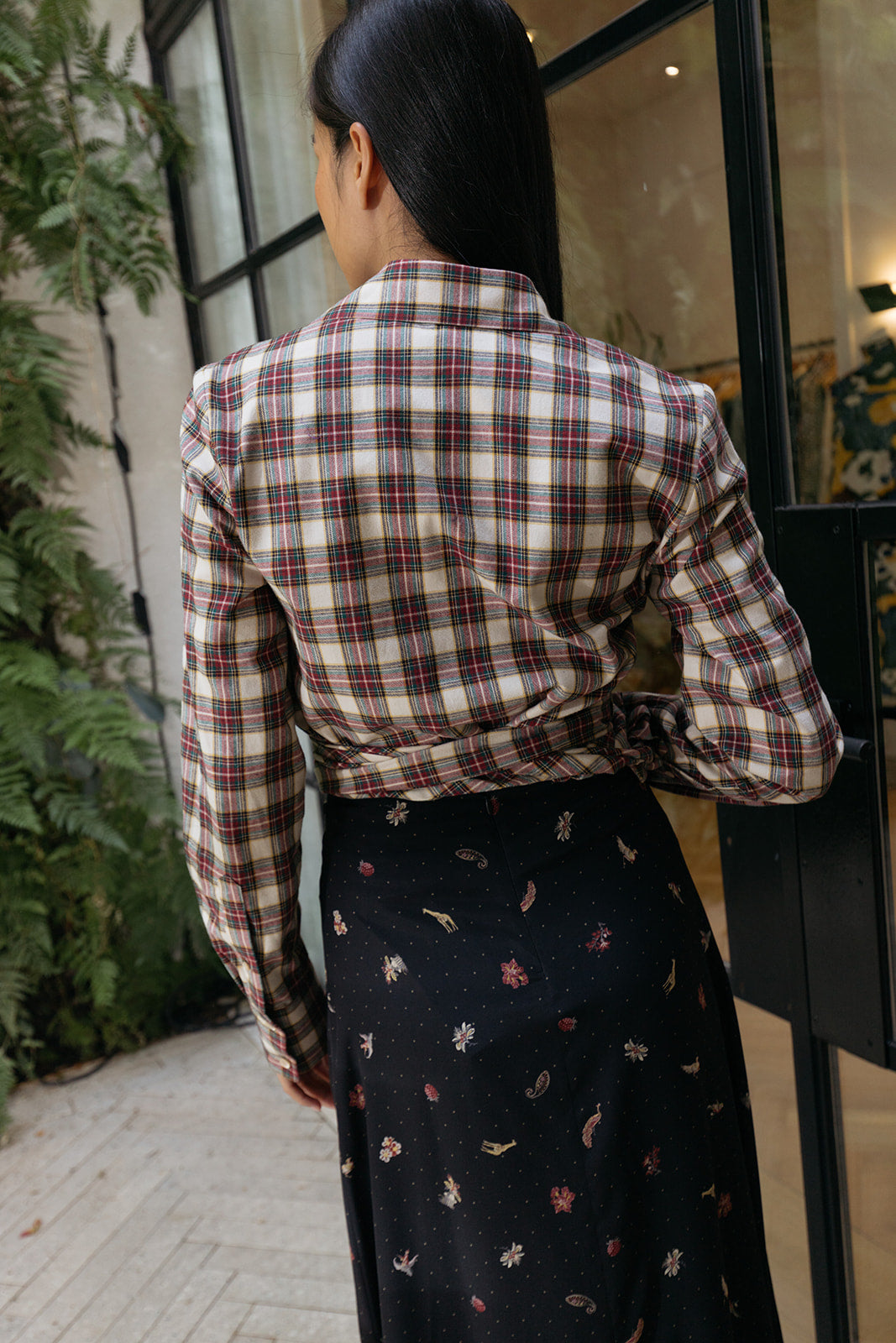 DRIES VAN NOTEN | PLAID WRAP CADEA BLOUSE | WOMEN'S LUXURY DESIGNER CLOTHING, SHOES, HANDBAGS & JEWELRY | CAPITOL CHARLOTTE, NC & BRENTWOOD, CA
