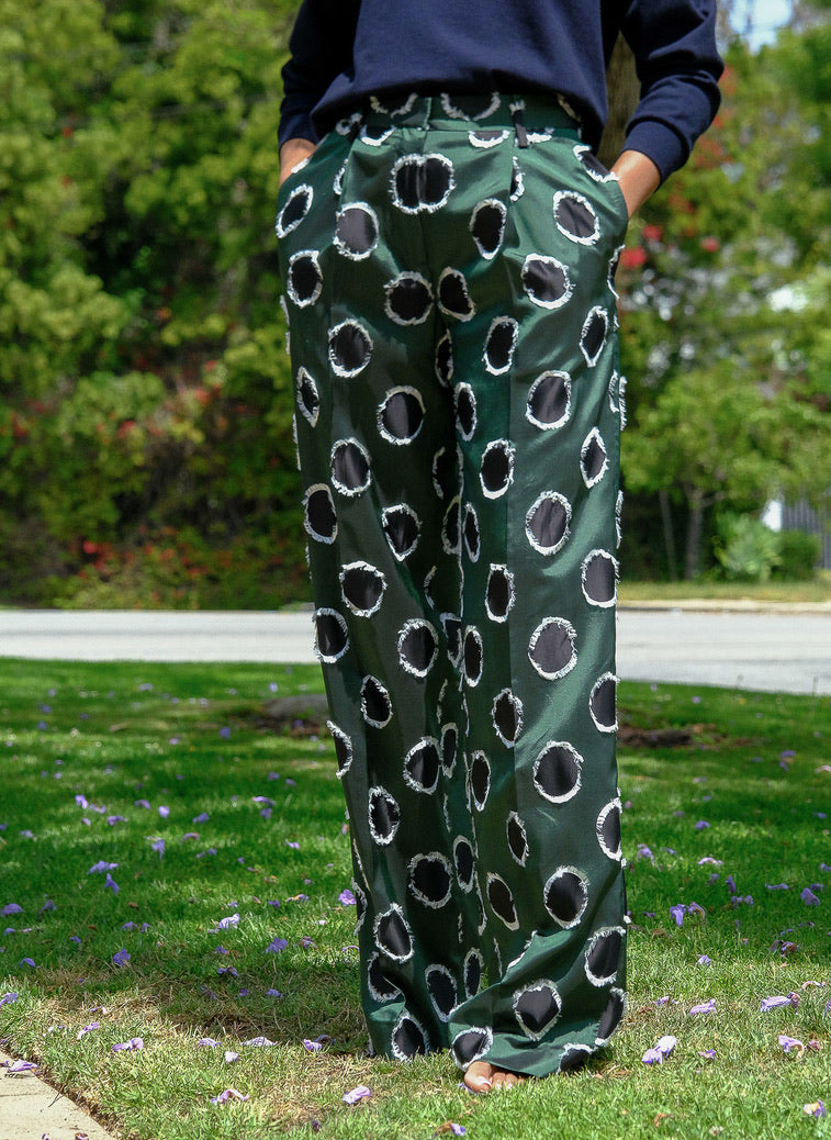 DRIES VAN NOTEN | PORTIAS FIL COUPÉ POLKA DOT TROUSER | WOMEN'S LUXURY DESIGNER CLOTHING, SHOES, HANDBAGS & JEWELRY | CAPITOL CHARLOTTE, NC & BRENTWOOD, CA