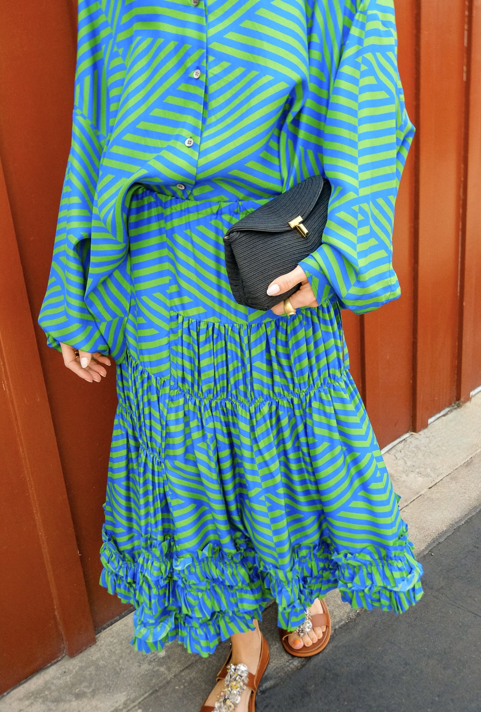 DRIES VAN NOTEN | DIAMOND STRIPE RUFFLE SKIRT | WOMEN'S LUXURY DESIGNER CLOTHING, SHOES, HANDBAGS & JEWELRY | CAPITOL CHARLOTTE, NC & BRENTWOOD, CA