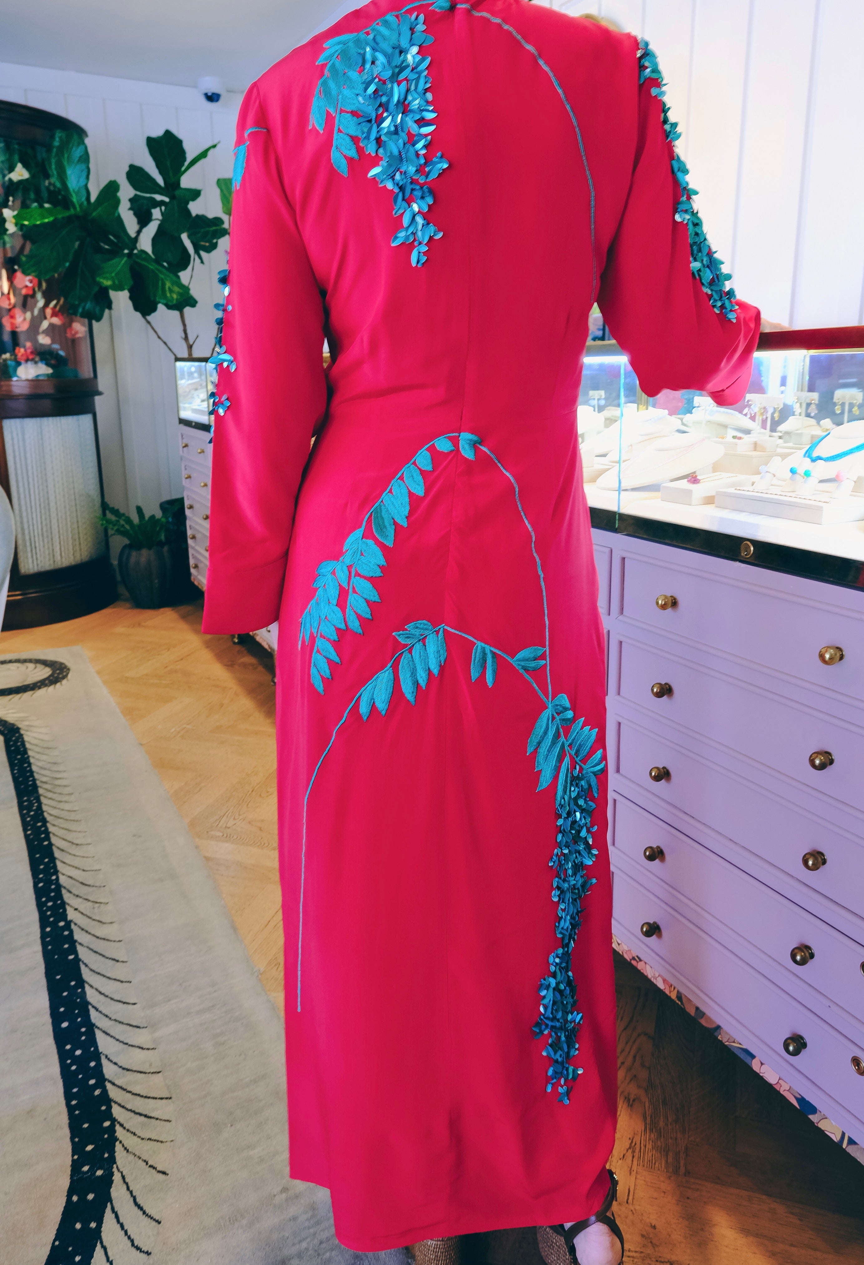 BERNADETTE | HARRY EMBROIDERED MIDI DRESS