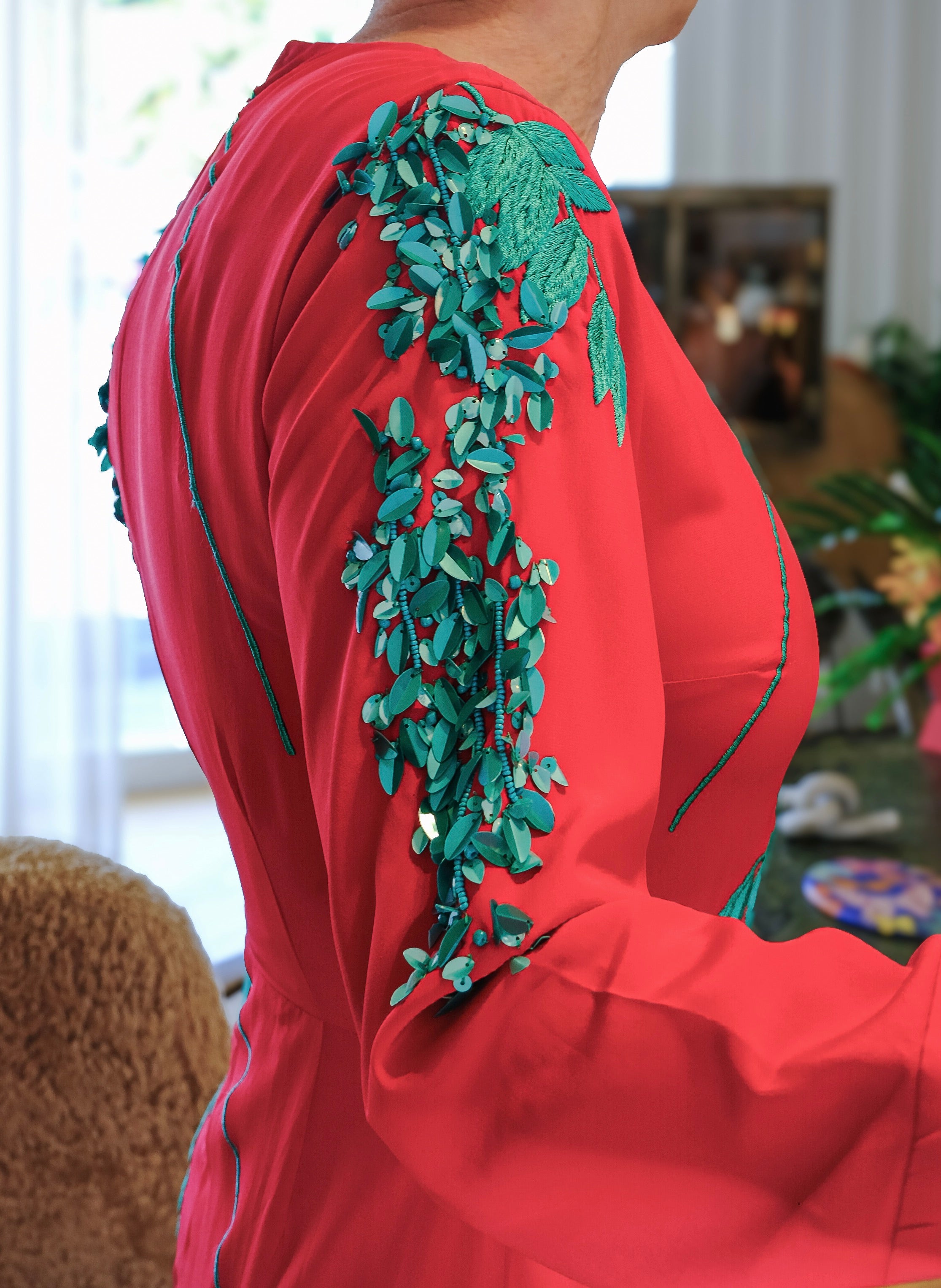 BERNADETTE | HARRY EMBROIDERED MIDI DRESS