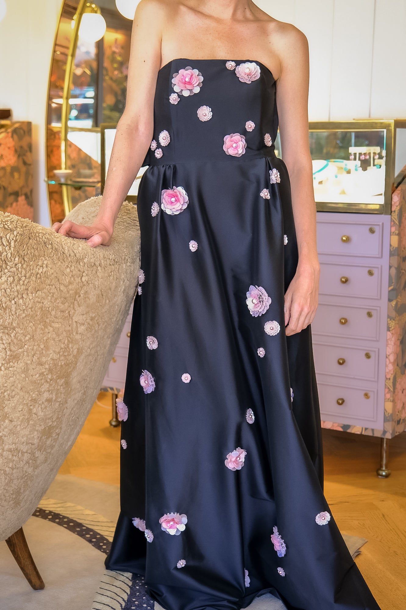 BERNADETTE | STRAPLESS EMBROIDERED MARCH GOWN