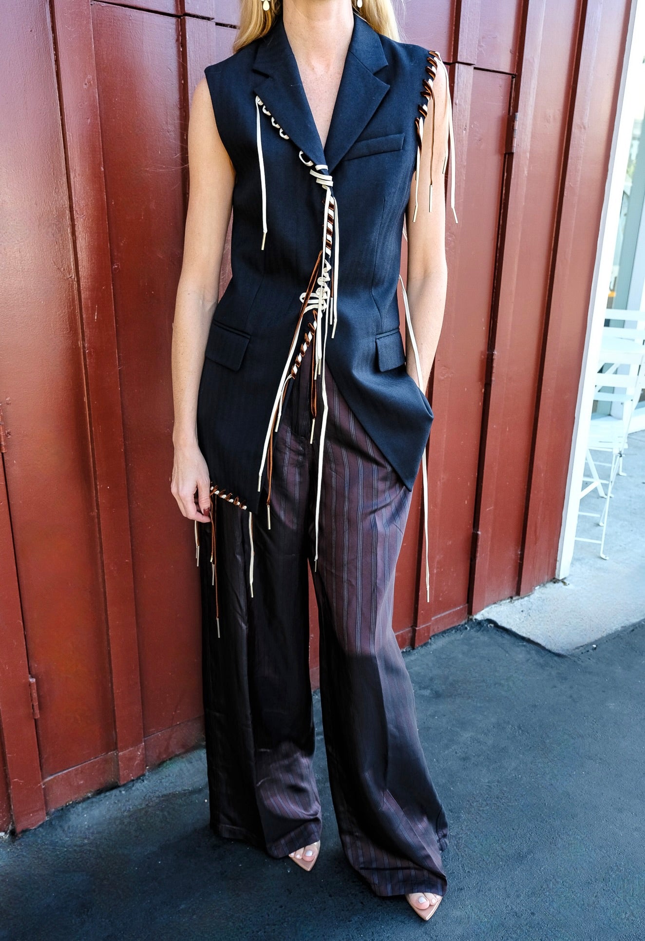 DRIES VAN NOTEN | STRIPE CUPRO PANTS