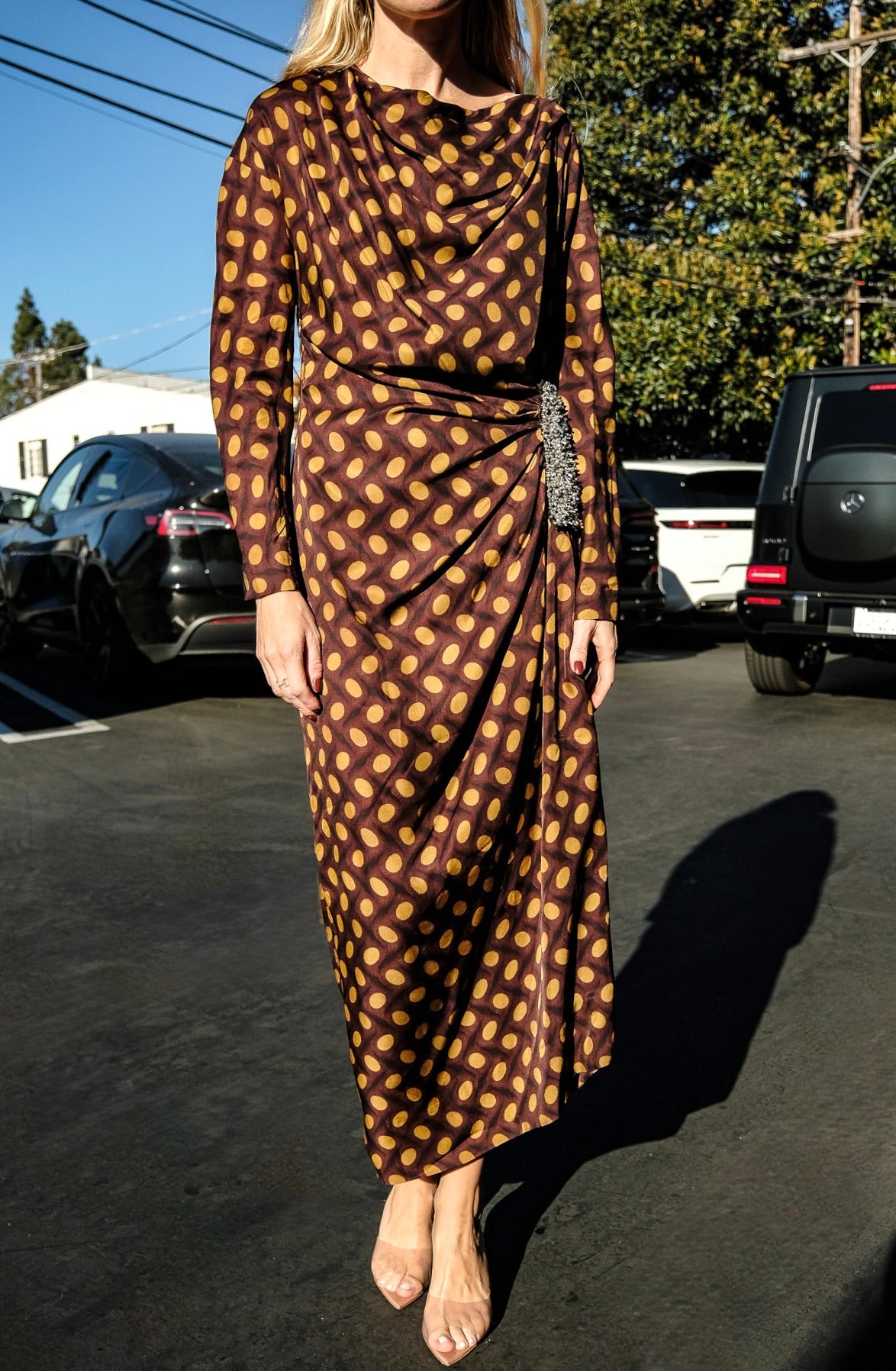 DRIES VAN NOTEN | PRINTED EMBROIDERED WAIST DRESS