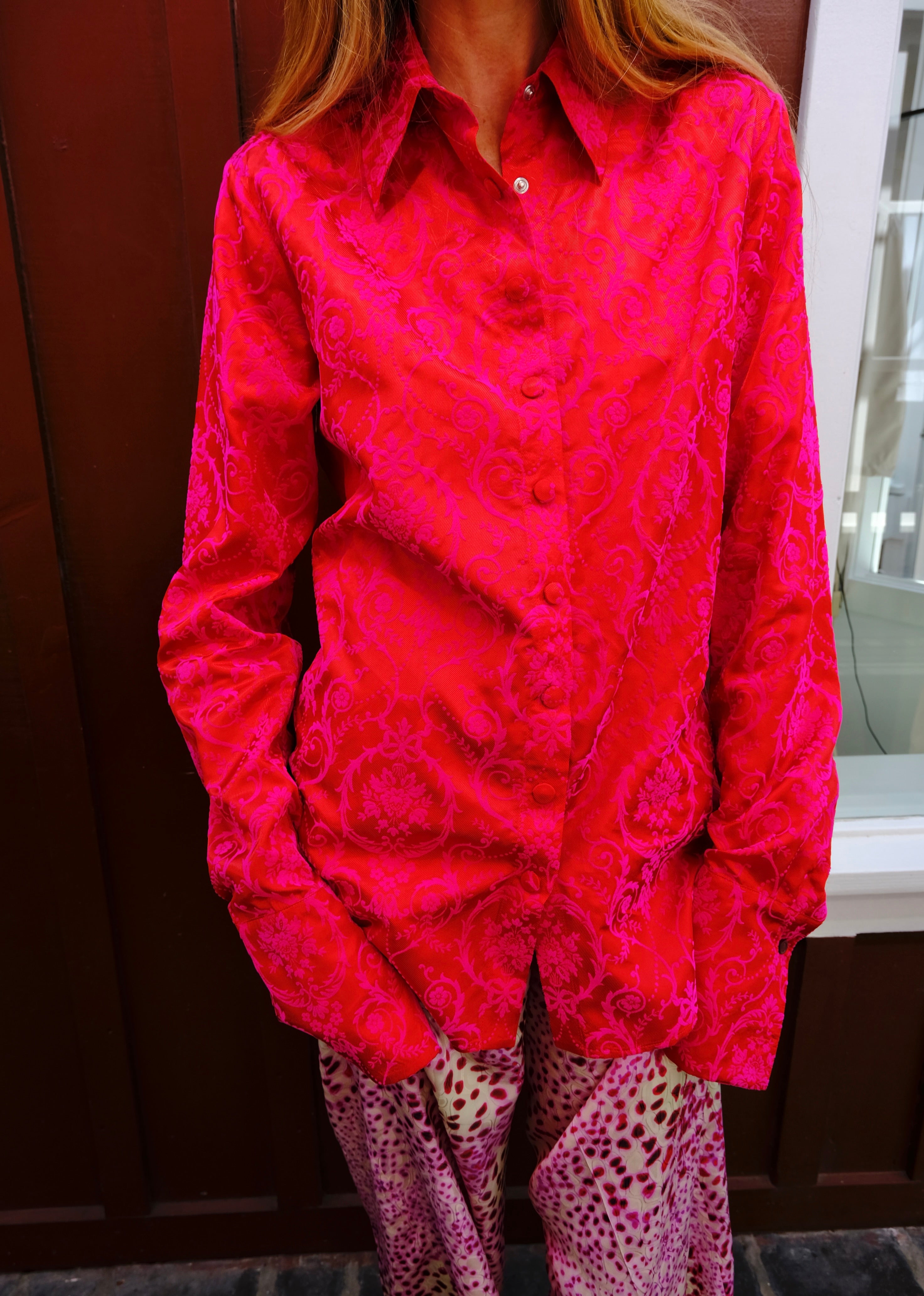 DRIES VAN NOTEN | JACQUARD FLORAL BUTTON DOWN BLOUSE