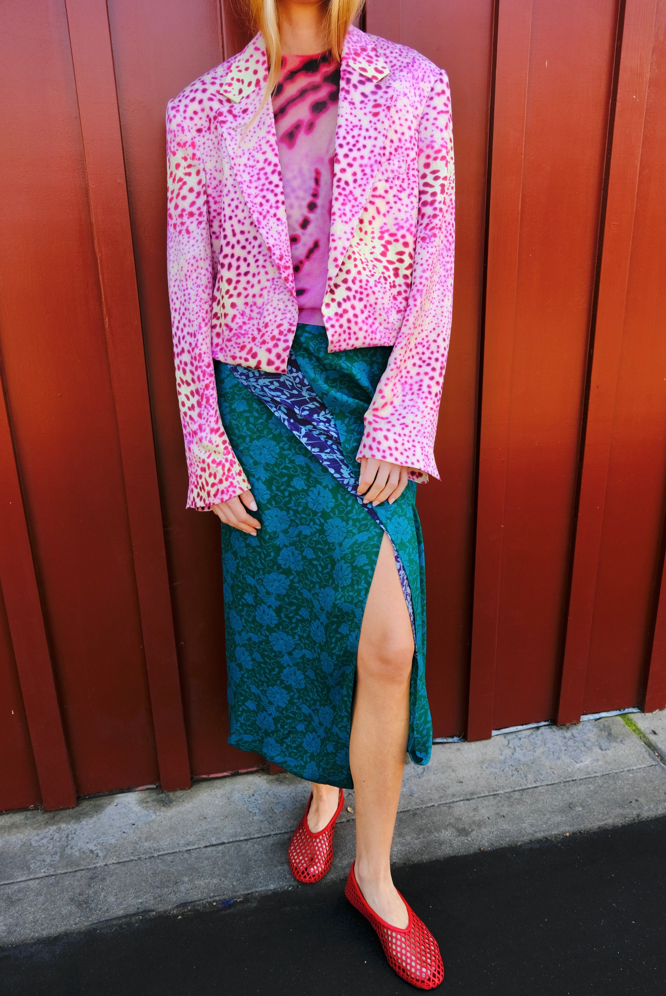 DRIES VAN NOTEN | LONG SLEEVE CROPPED PRINTED JACKET