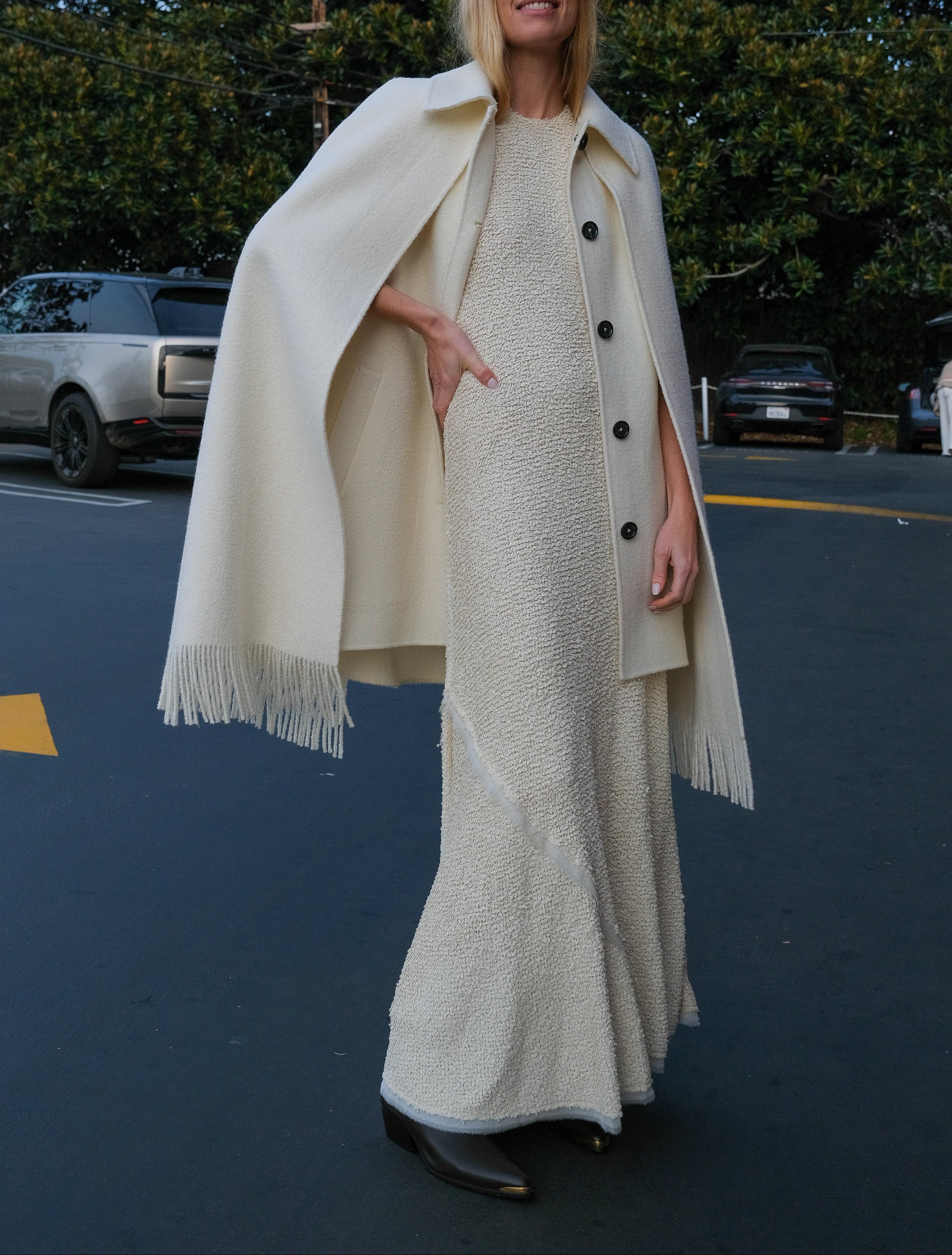 TOTEME | FRINGE CAPE COAT | WOMEN'S LUXURY DESIGNER CLOTHING, SHOES, HANDBAGS & JEWELRY | CAPITOL CHARLOTTE, NC & BRENTWOOD, CA