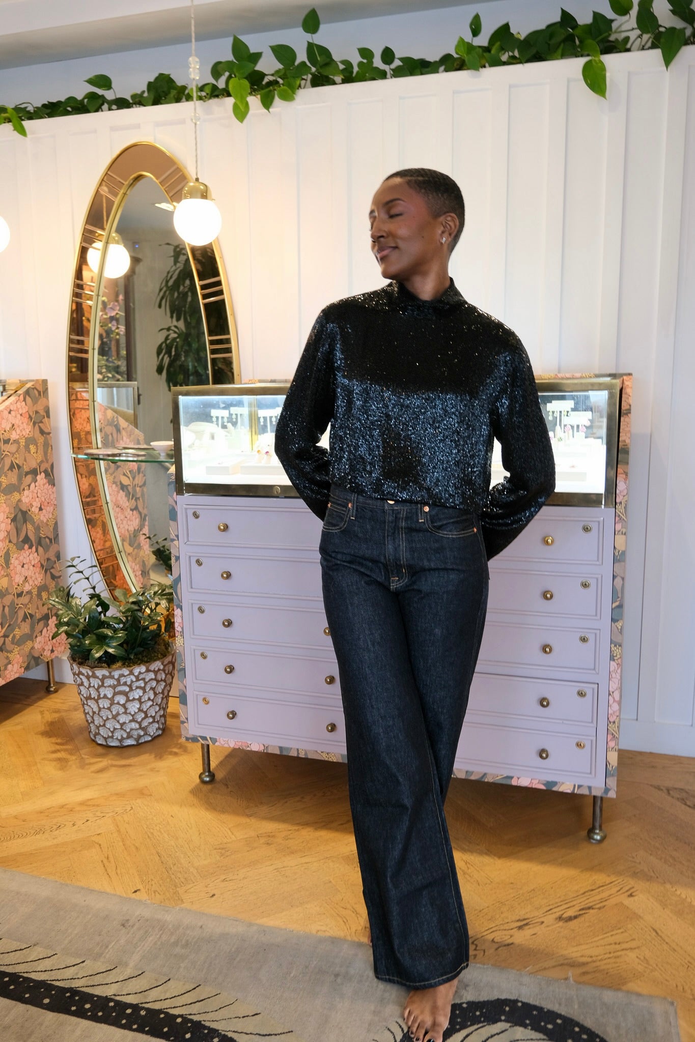 TWP | HIGH NECK BEADED TOPPER