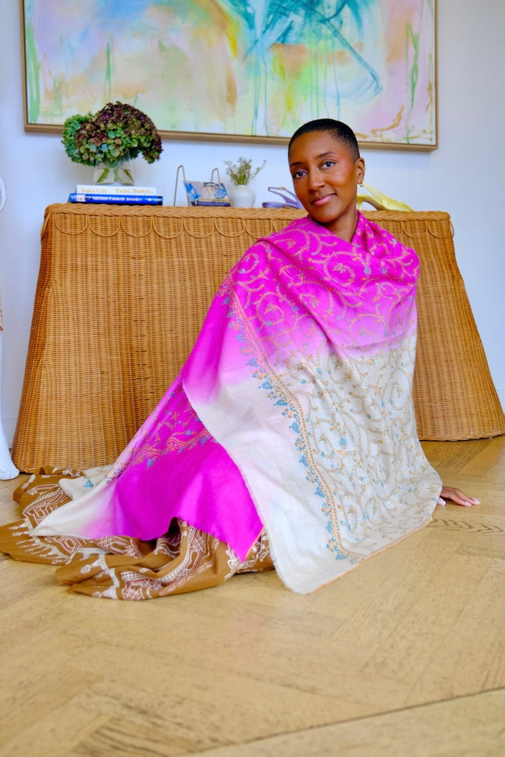 YASER SHAW | TWO TONE PAISLEY SHAWL | WOMEN'S LUXURY DESIGNER CLOTHING, SHOES, HANDBAGS & JEWELRY | CAPITOL CHARLOTTE, NC & BRENTWOOD, CA