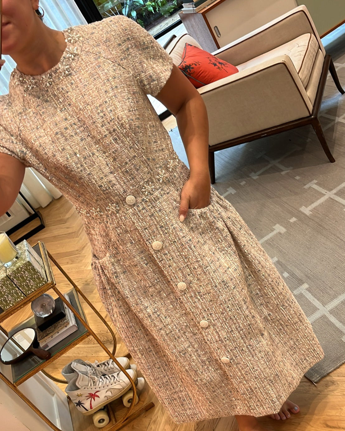 HUISHAN ZHANG |TWEED ISABELLE MIDI DRESS