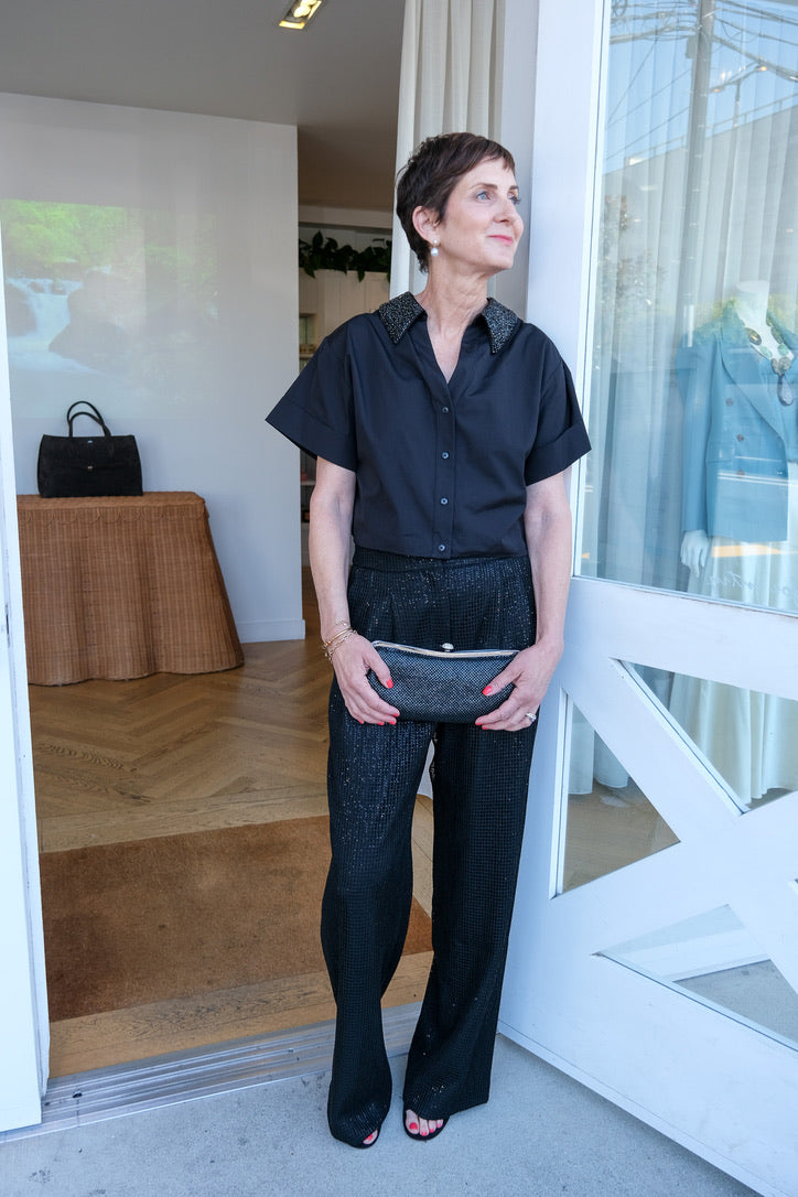 TWP | POP FOREVER AND ALWAYS CRYSTAL COLLAR TOP