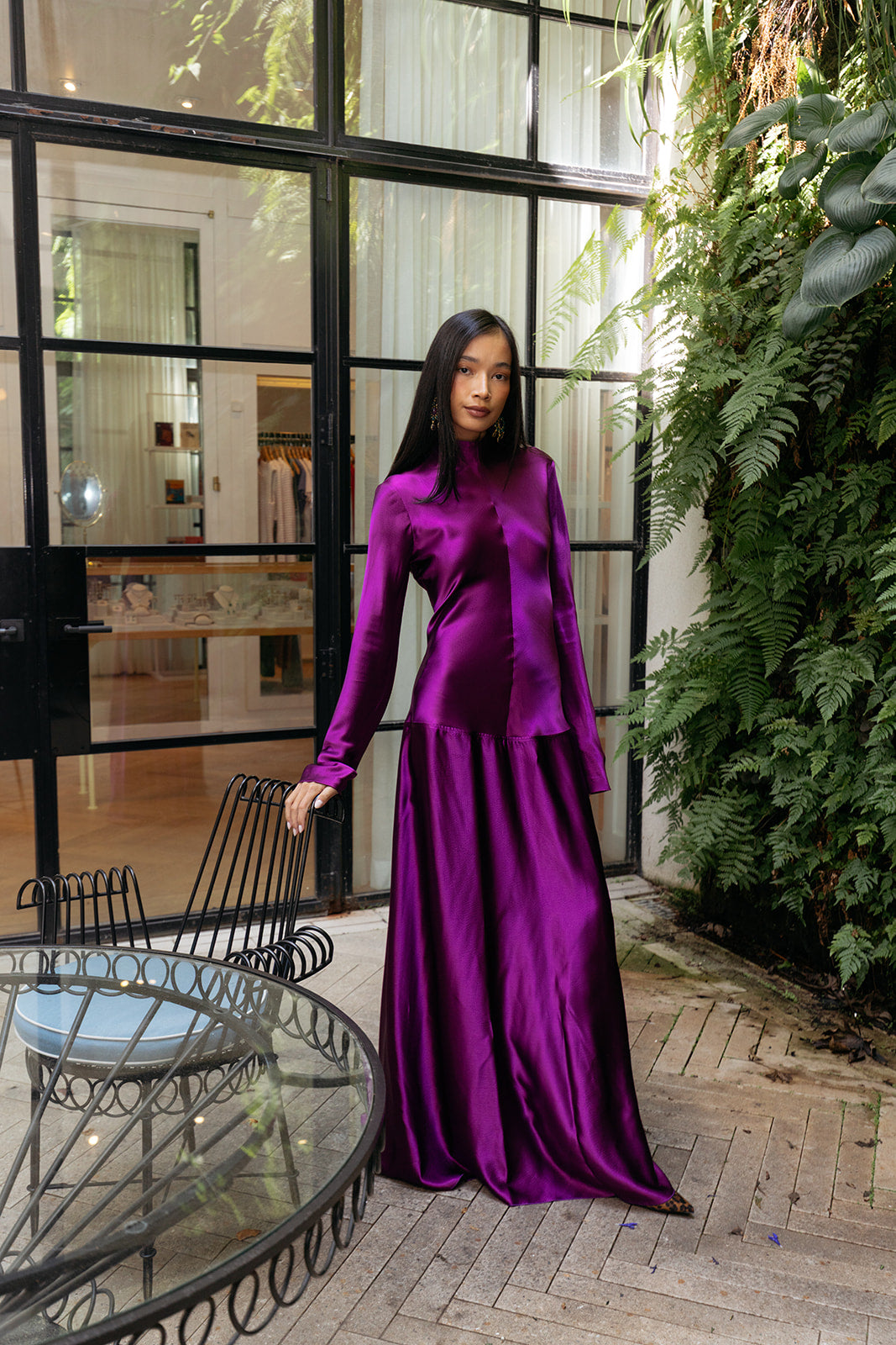 FFORME Satin Mila Maxi Dress - Purple