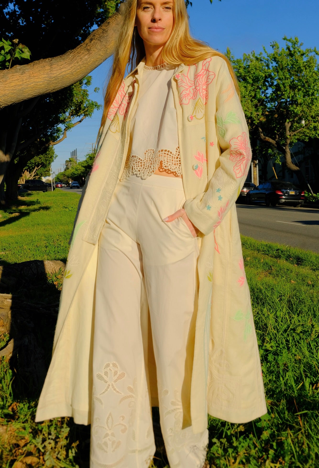 FORTE FORTE | TWEED IRIS EMBROIDERED VELVET COAT | WOMEN'S LUXURY DESIGNER CLOTHING, SHOES, HANDBAGS & JEWELRY | CAPITOL CHARLOTTE, NC & BRENTWOOD, CA