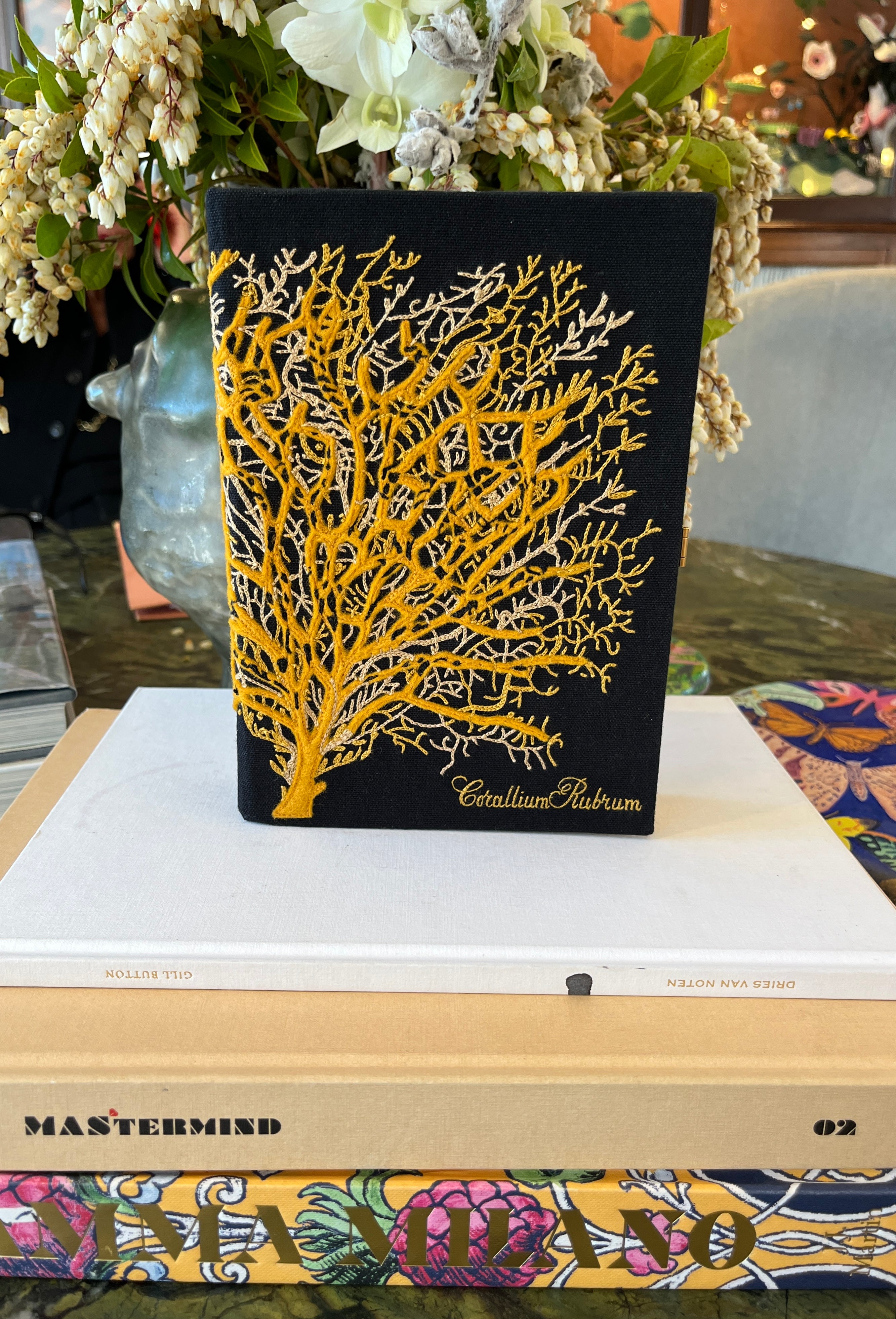 OLYMPIA LE TAN | GOLDEN CORAL BOOK CLUTCH