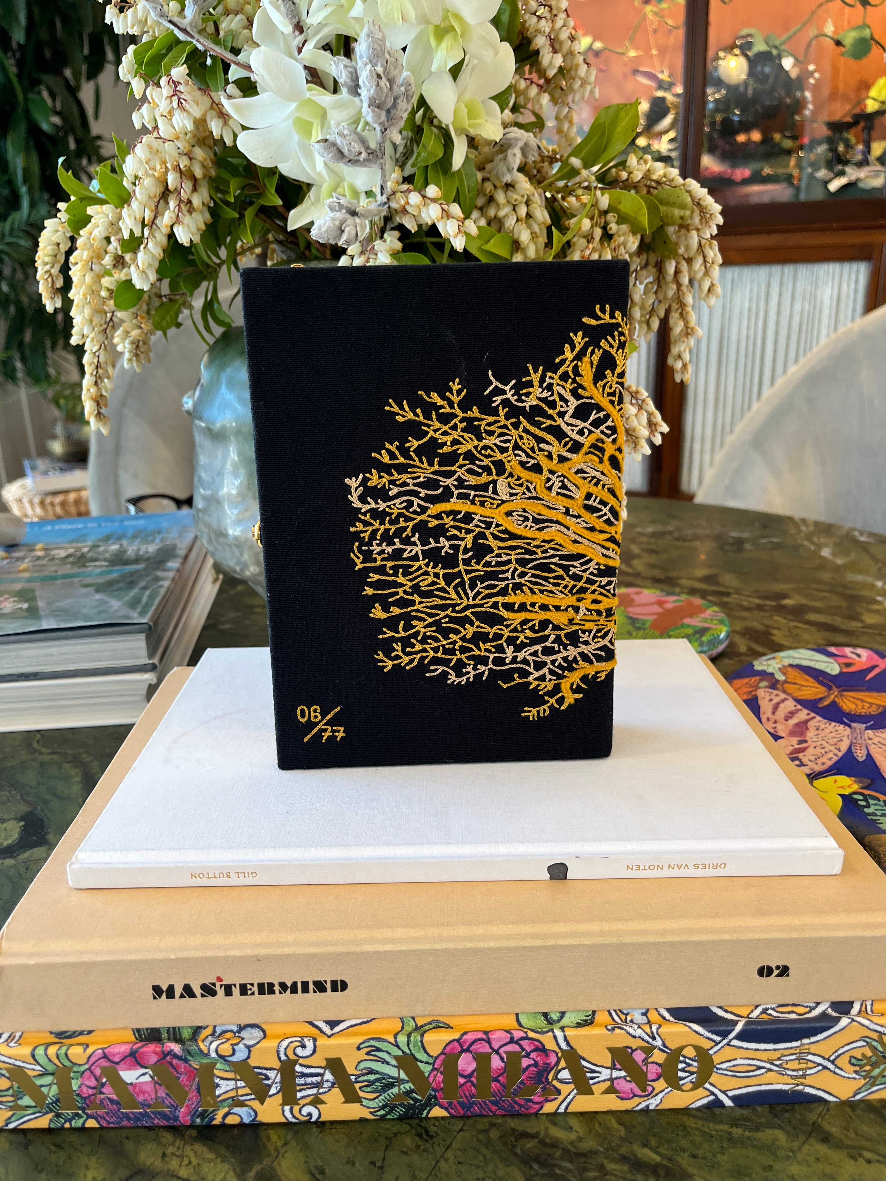OLYMPIA LE TAN | GOLDEN CORAL BOOK CLUTCH