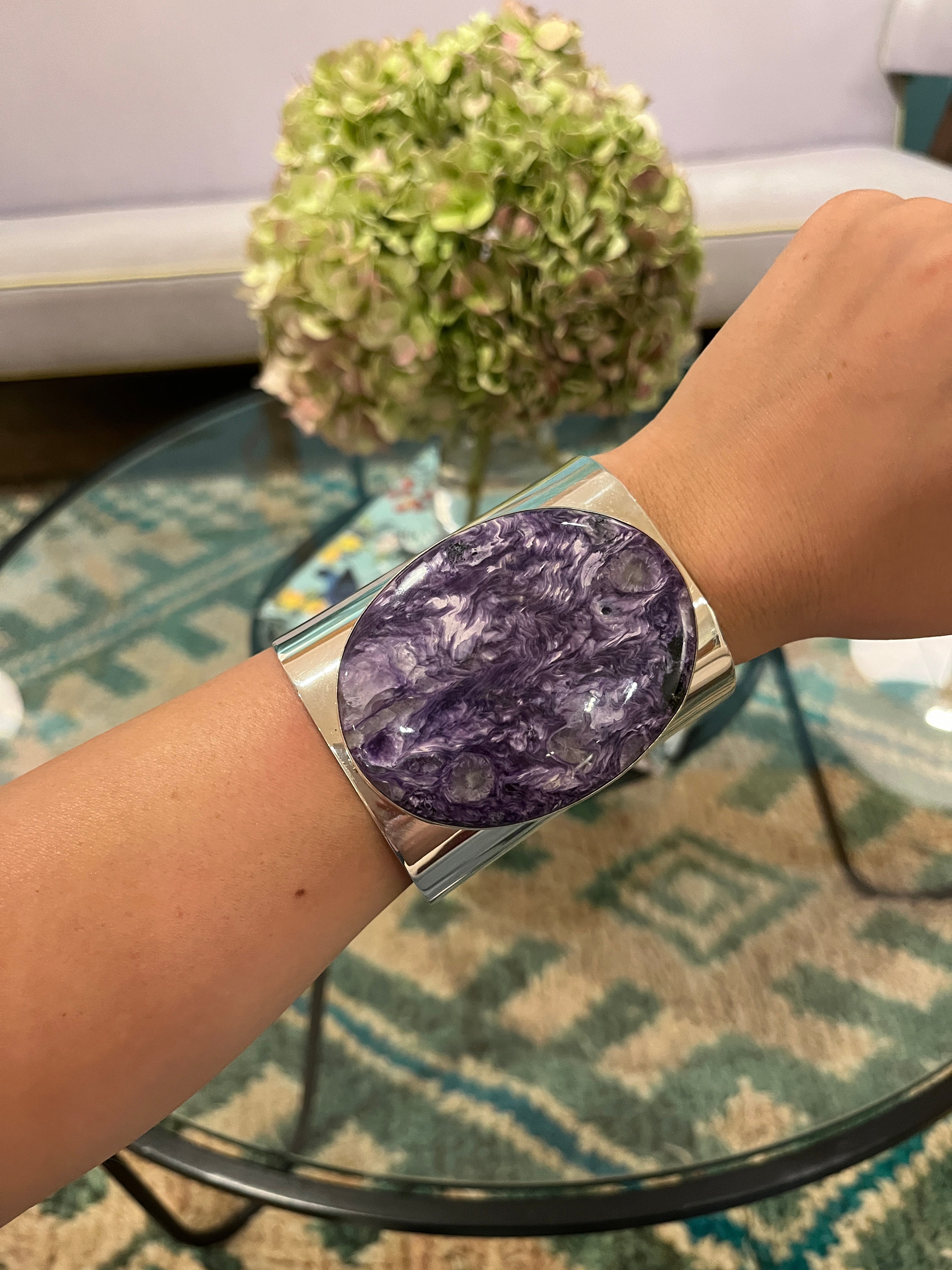 JODY CANDRIAN | STERLING CUFF WITH CHAROITE