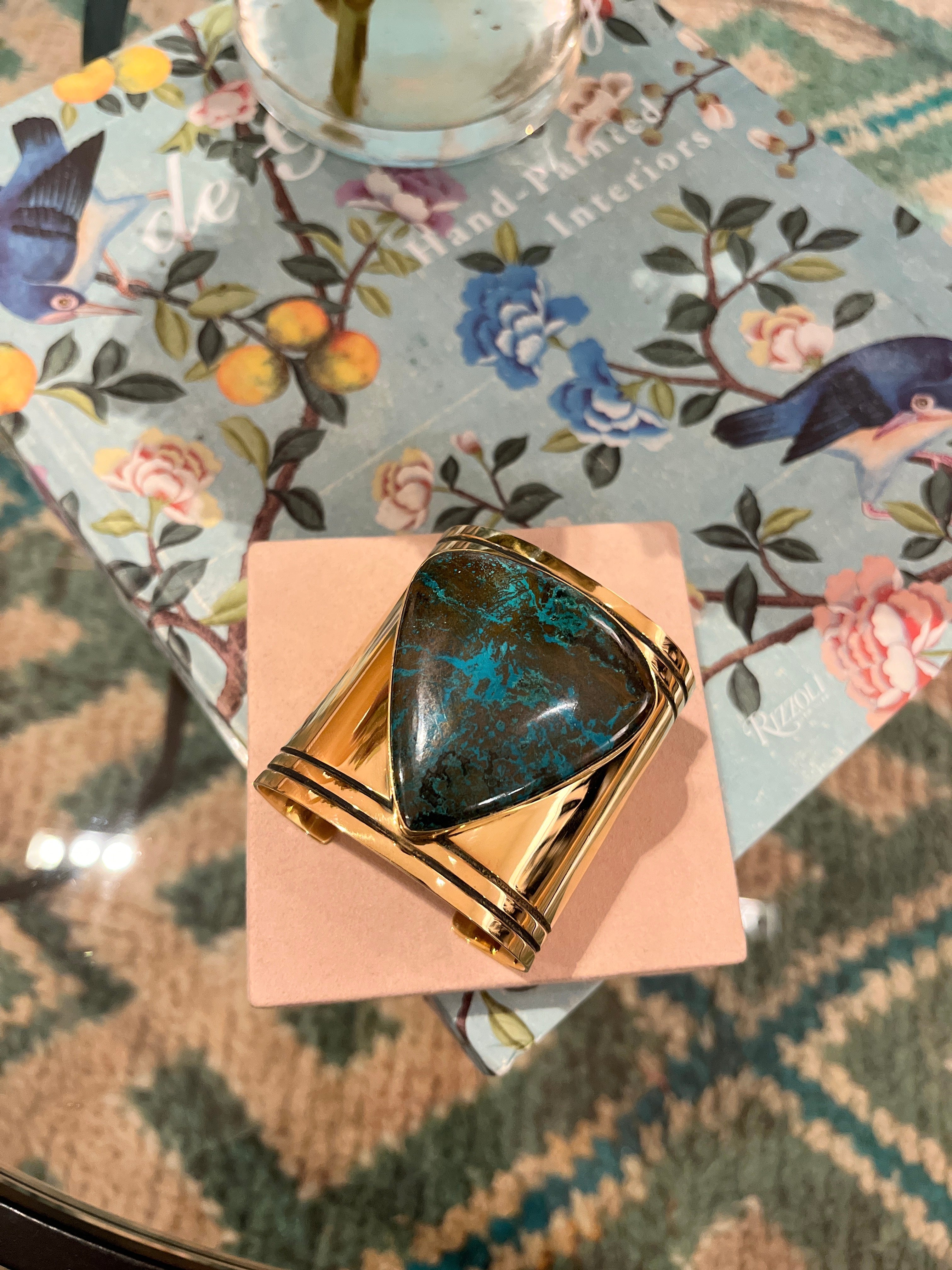 JODY CANDRIAN | CHANNEL ETCHED BRASS CUFF WITH SHATTUCKITE